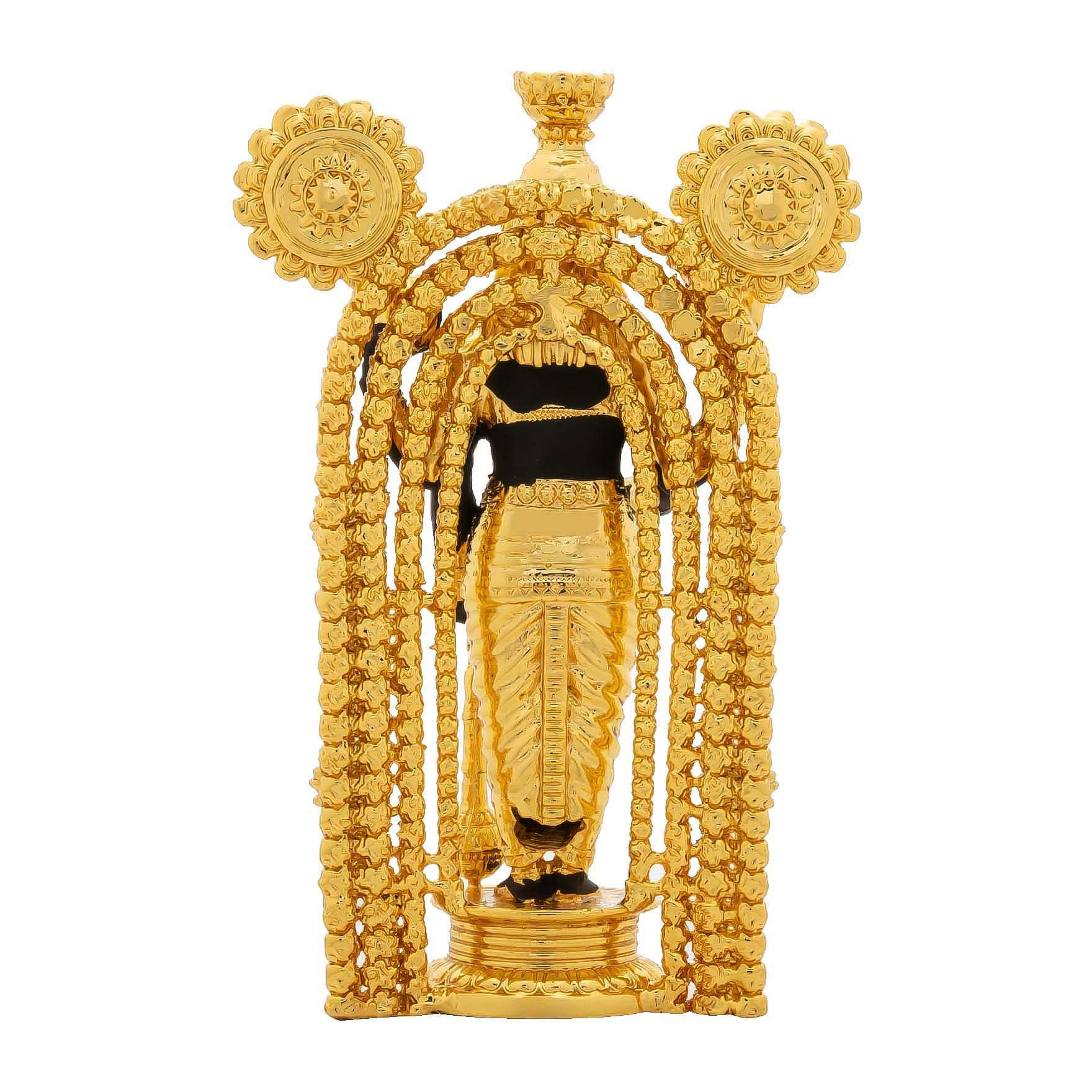 Lord Venkateswara Idol – Gold-Plated Resin Murti – Tirupati Balaji Temple Sculpture – Hindu Deity for Home Temple & Puja Décor |PIDBGA2-093