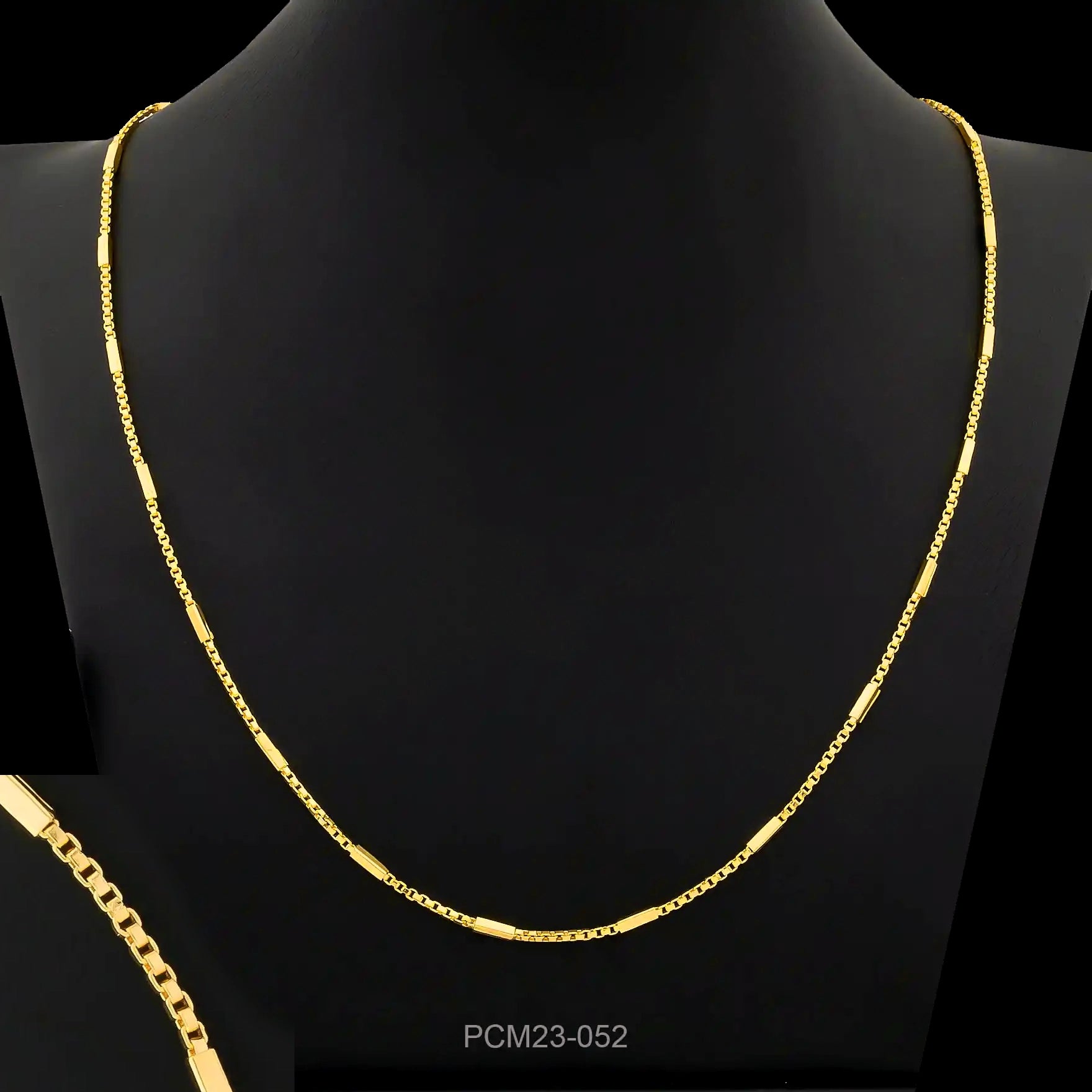Golden Bar Figaro Millennium chain PCM21-052