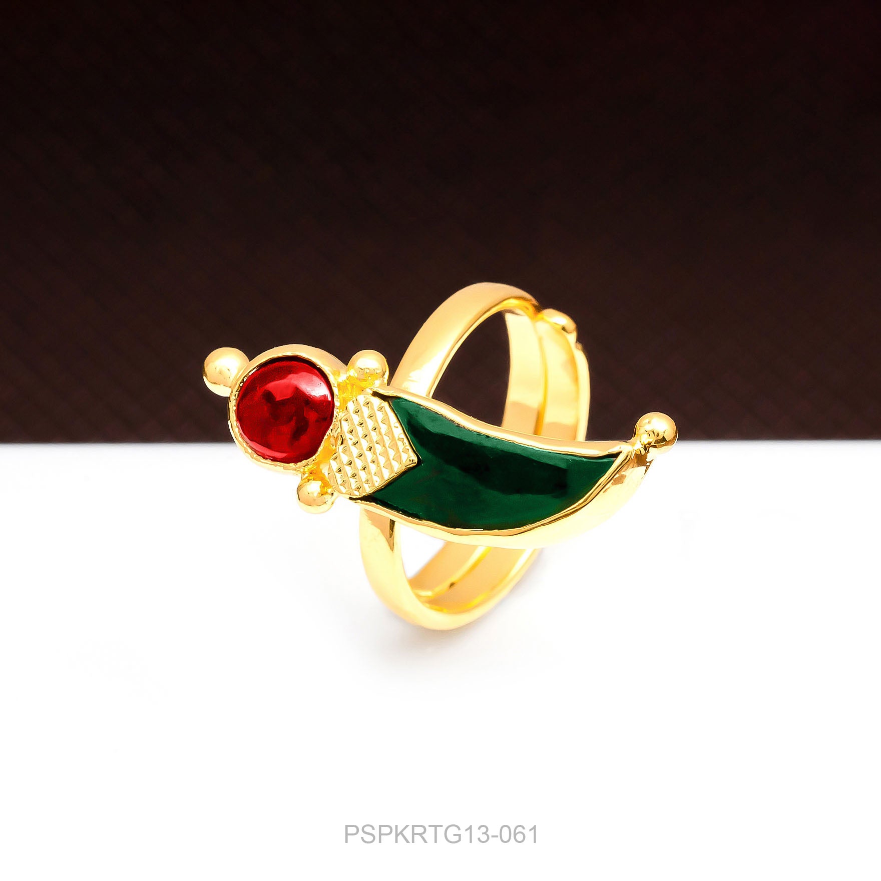 Palakka Tiger Green Stone Ring PSPKRTG13-061