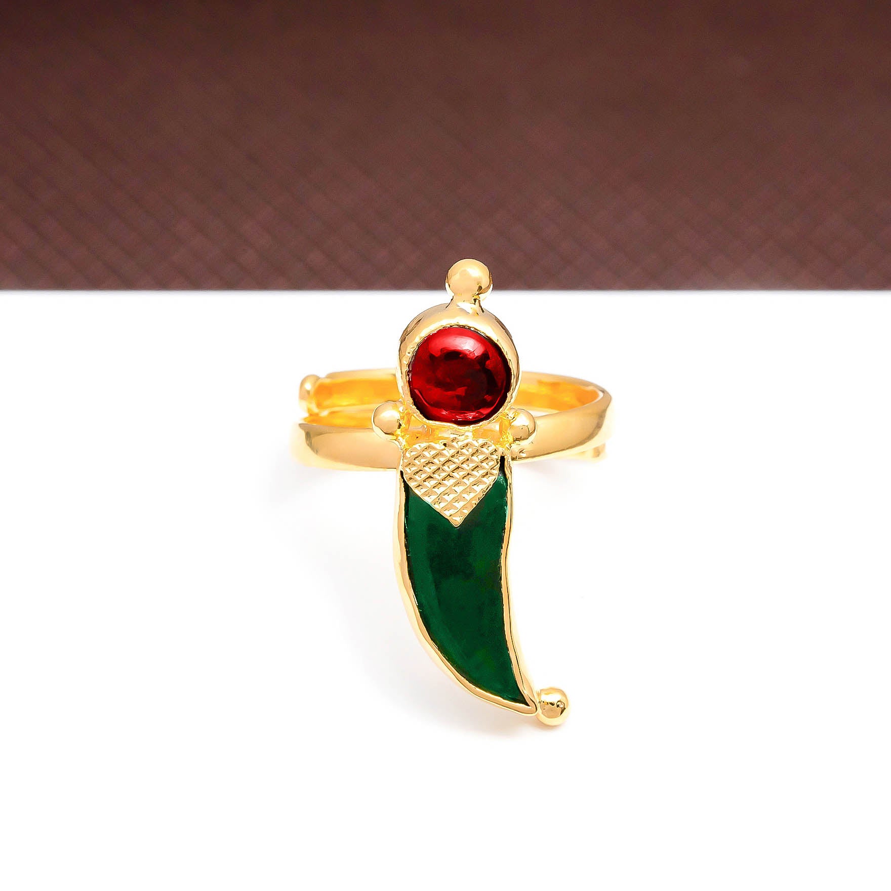 Palakka Tiger Green Stone Ring PSPKRTG13-061