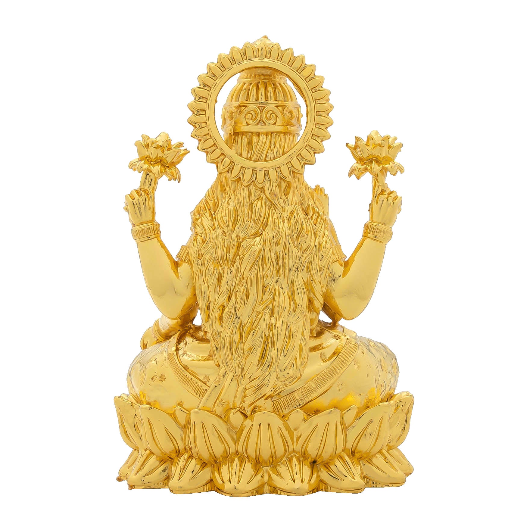 Goddess Lakshmi devi Idol – Lotus Base Design – Traditional Hindu Deity Sculpture – Lakshmi Mandir Decor – Home & Puja Gift | LAKSHMI DEVI IDOL PIDLA77-0001
