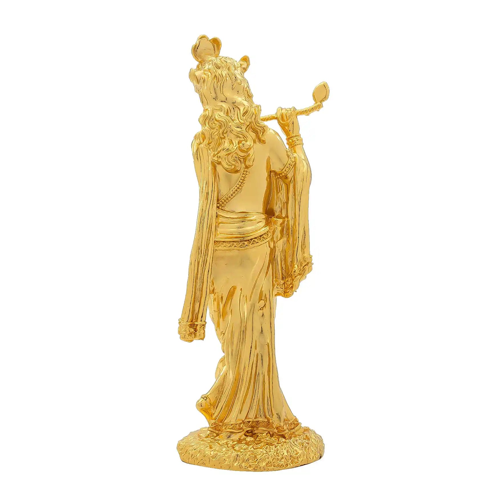 Lord Krishna Idol – Traditional Hindu Deity Sculpture – Krishna (Flute Playing Pose) Mandir Decor – Home & Puja Gift | PIDKR45-0071