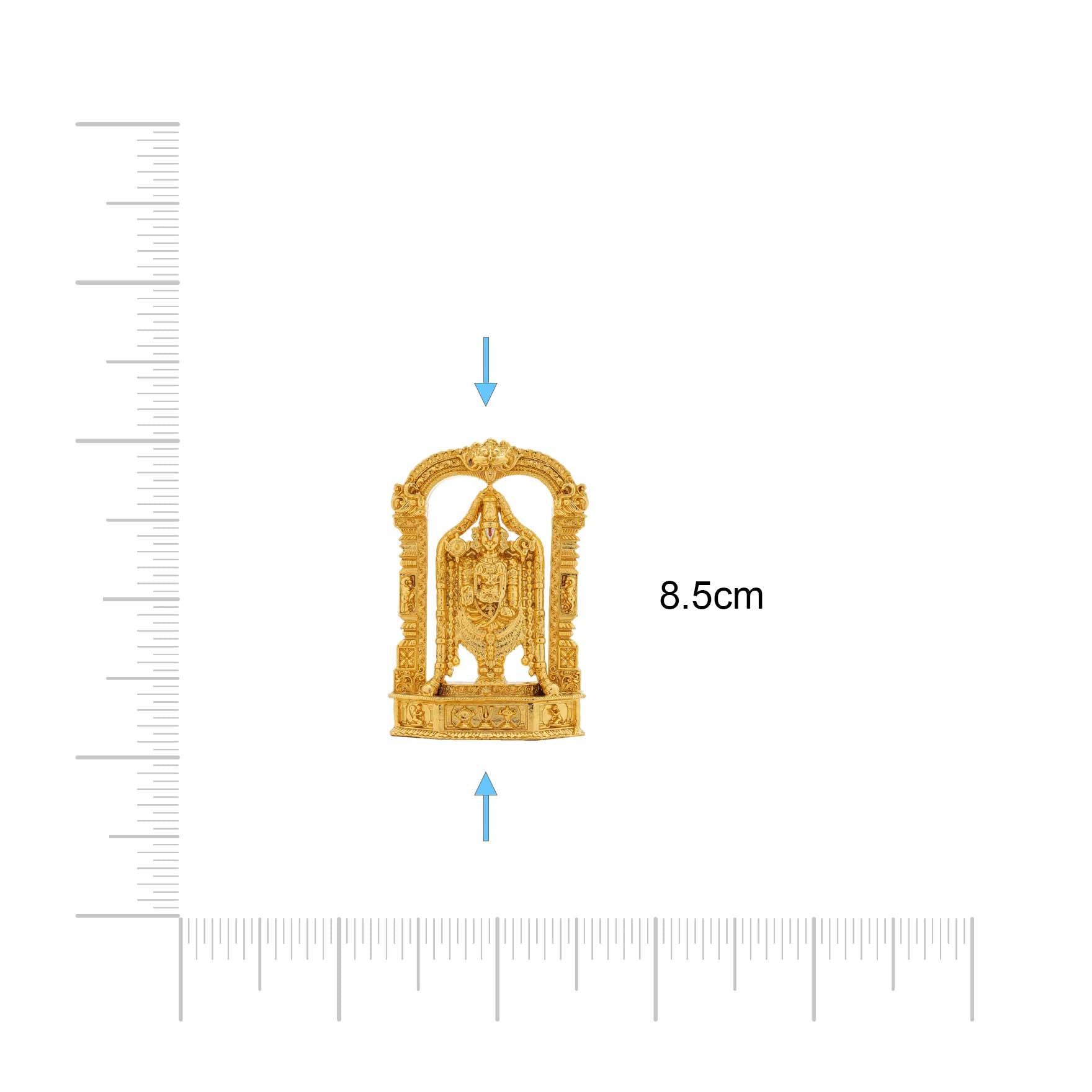 Lord Venkateswara Idol with Prabhavali – Gold Plated Decorative Statue – Tirupati Balaji Temple Design – Hindu Spiritual Figurine – Pooja & Home Decor | PIDTH24-055