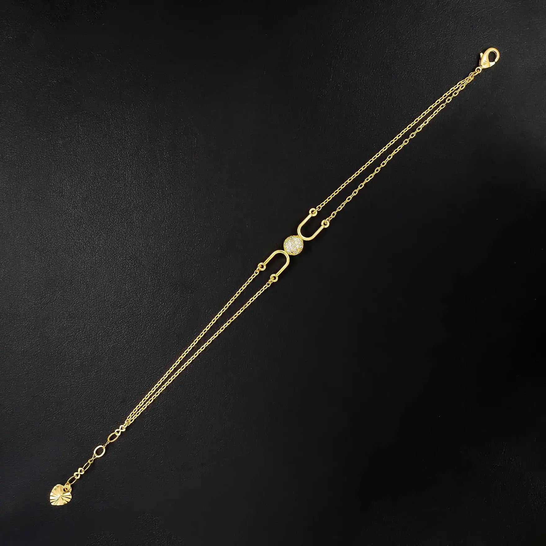 Buy 24k Gold Layered Stone Bracelet Bangle for Girls | Parakkat Jewels