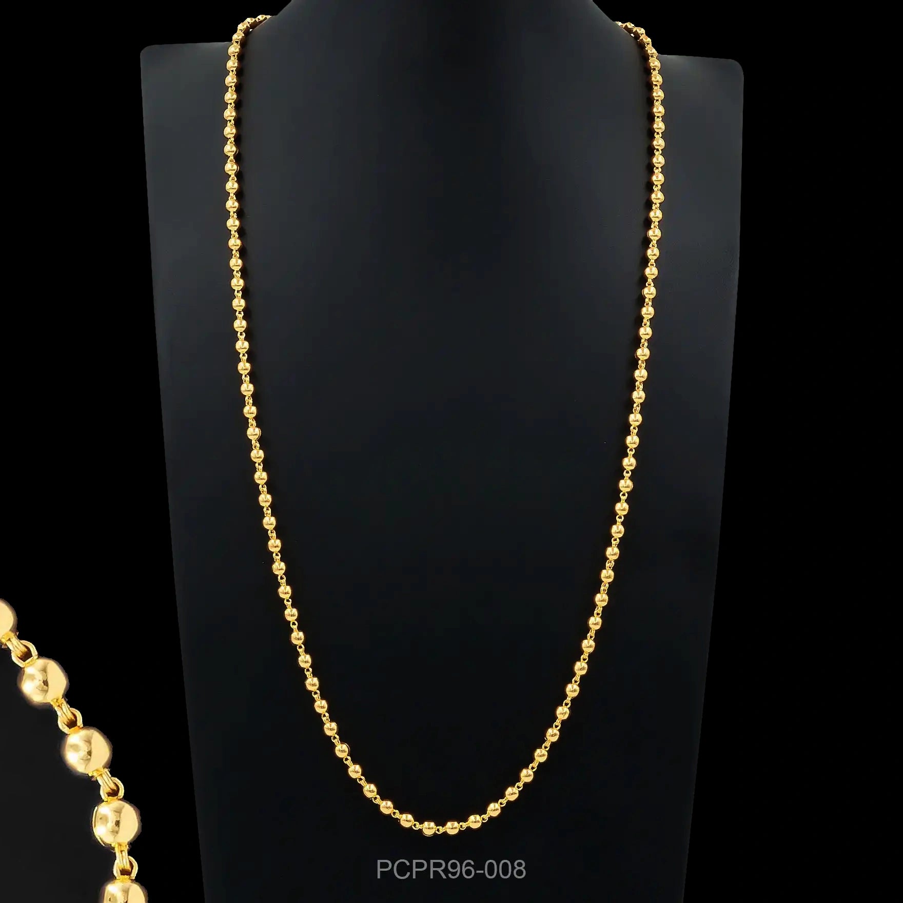 Bead Fine Round Chain Row Gold Layered