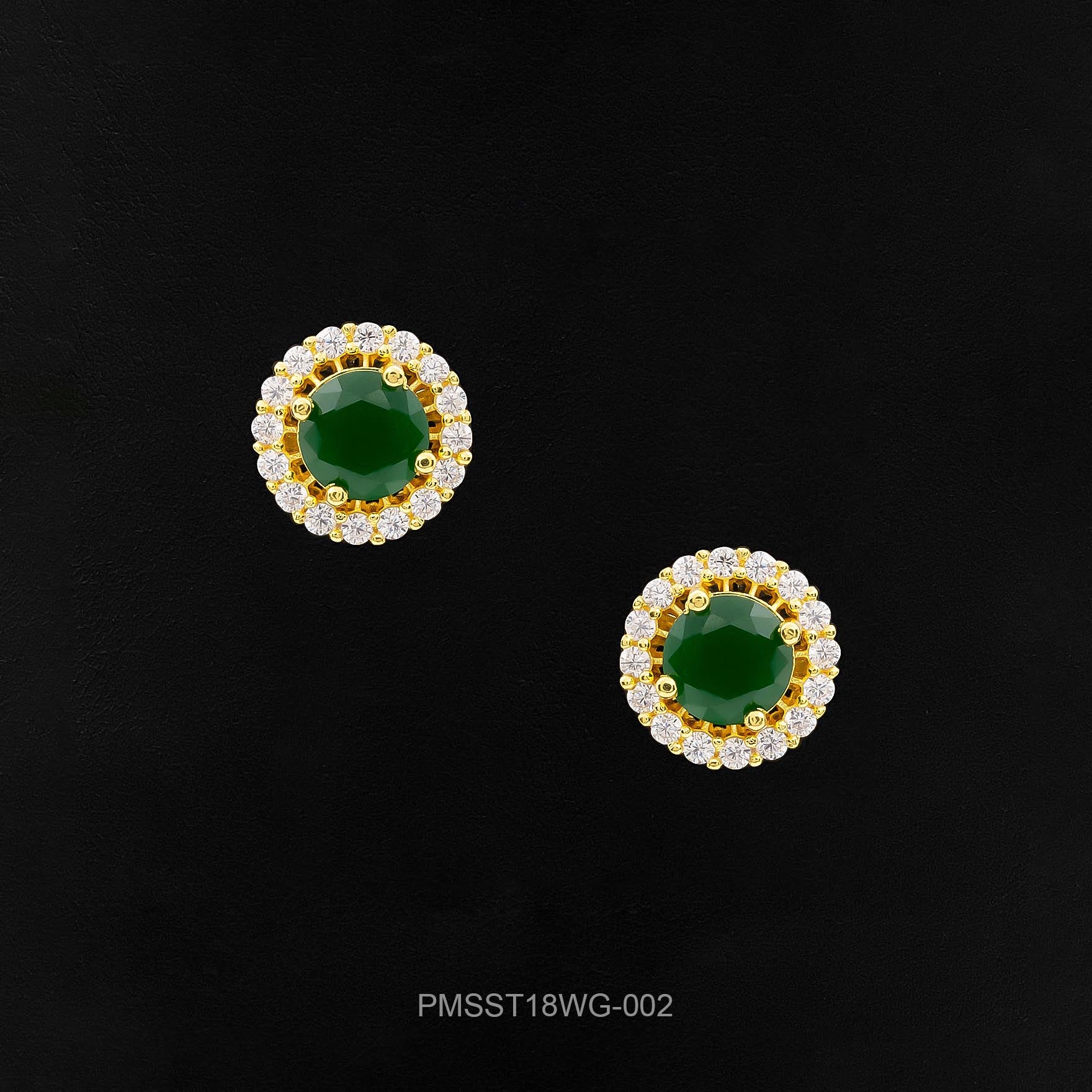 Buy Gold Plated Green Stone Studs for Girls | Parakkat Jewels