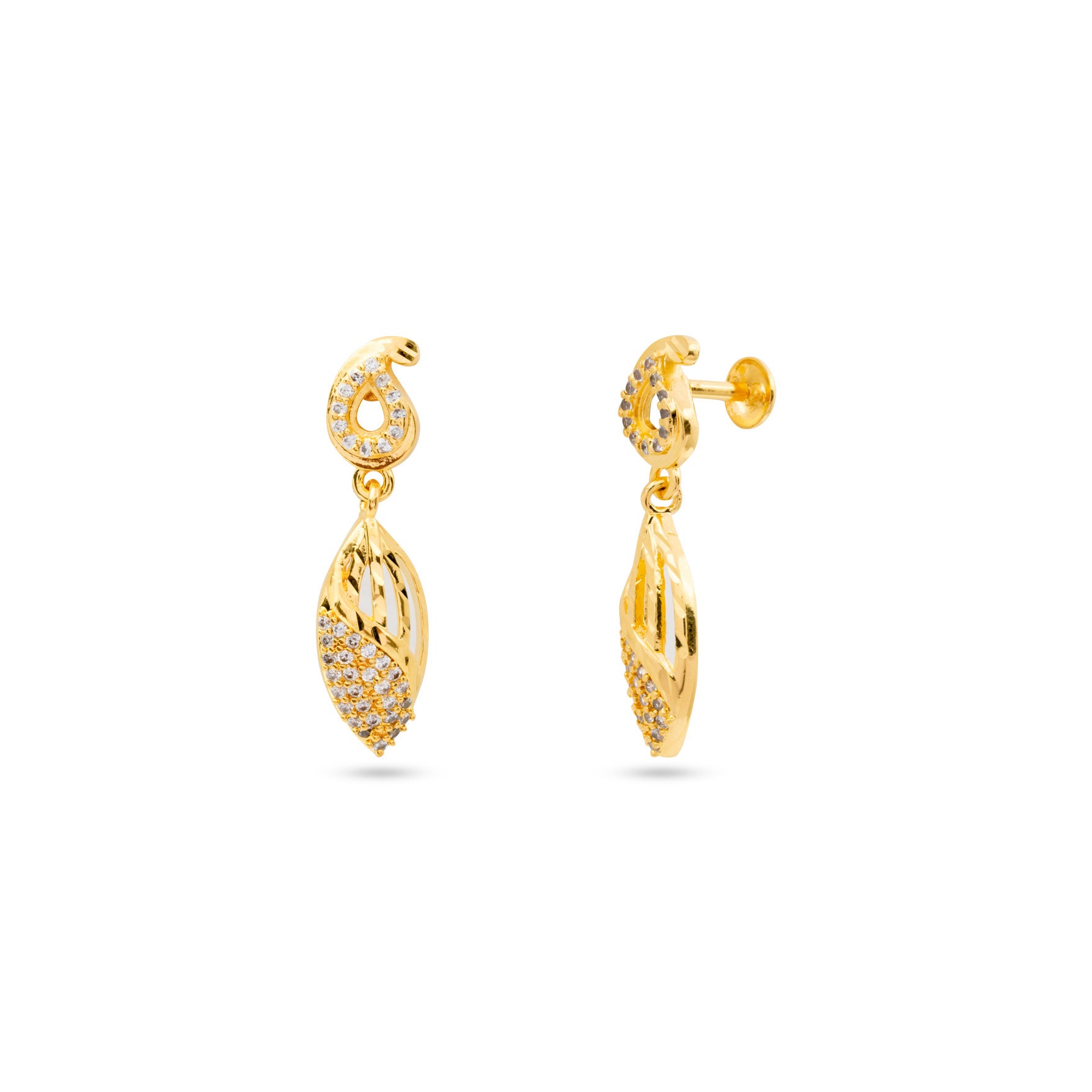 Buy Beuatiful Stone Hanging Stud Earrings | Parakkat Jewels