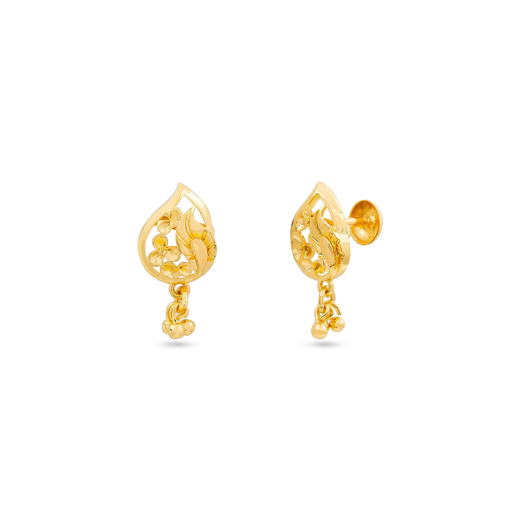 Gold plated Hanging Studs for Girls Online | Parakkat Jewels