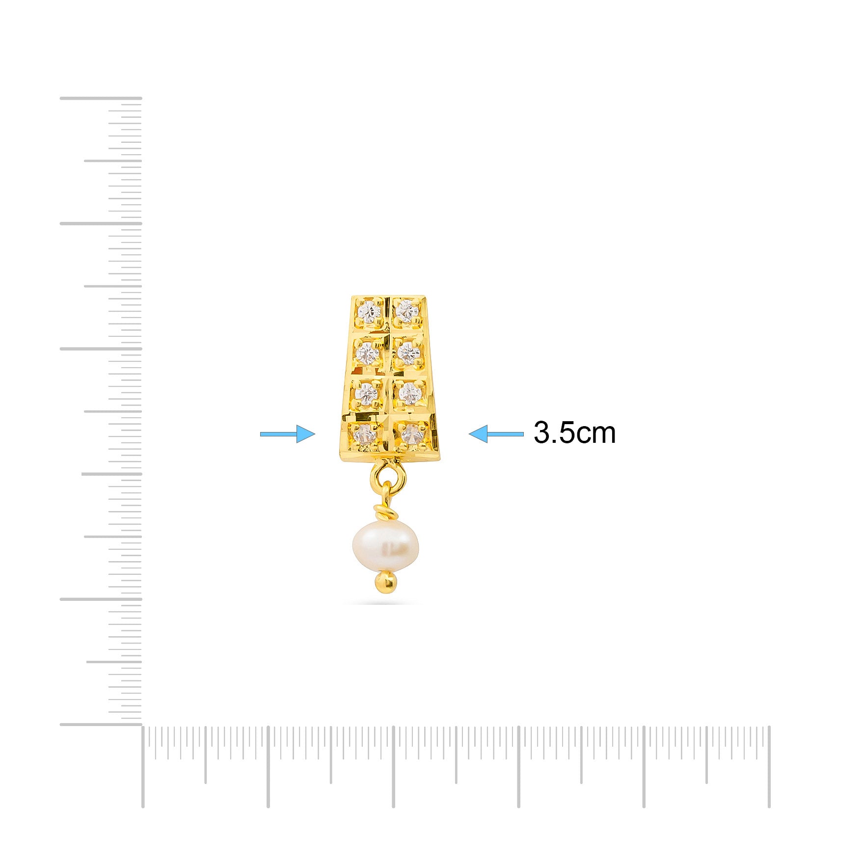 Shop 24k Gold Plated Stone Hanging Stud Online | Parakkat Jewels