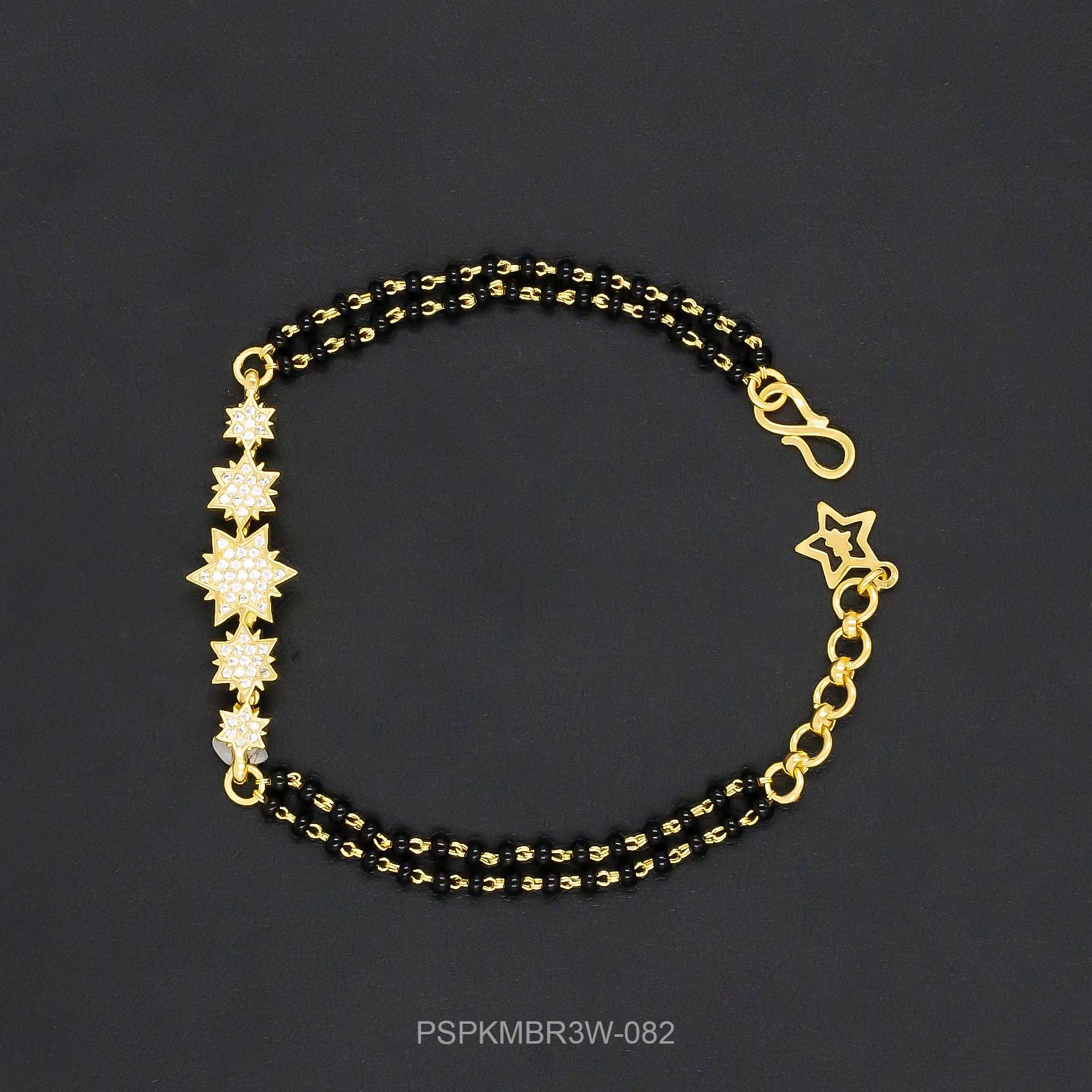 24ct Gold Layered Stone Karimani Bracelet Bangle | Parakkat Jewels