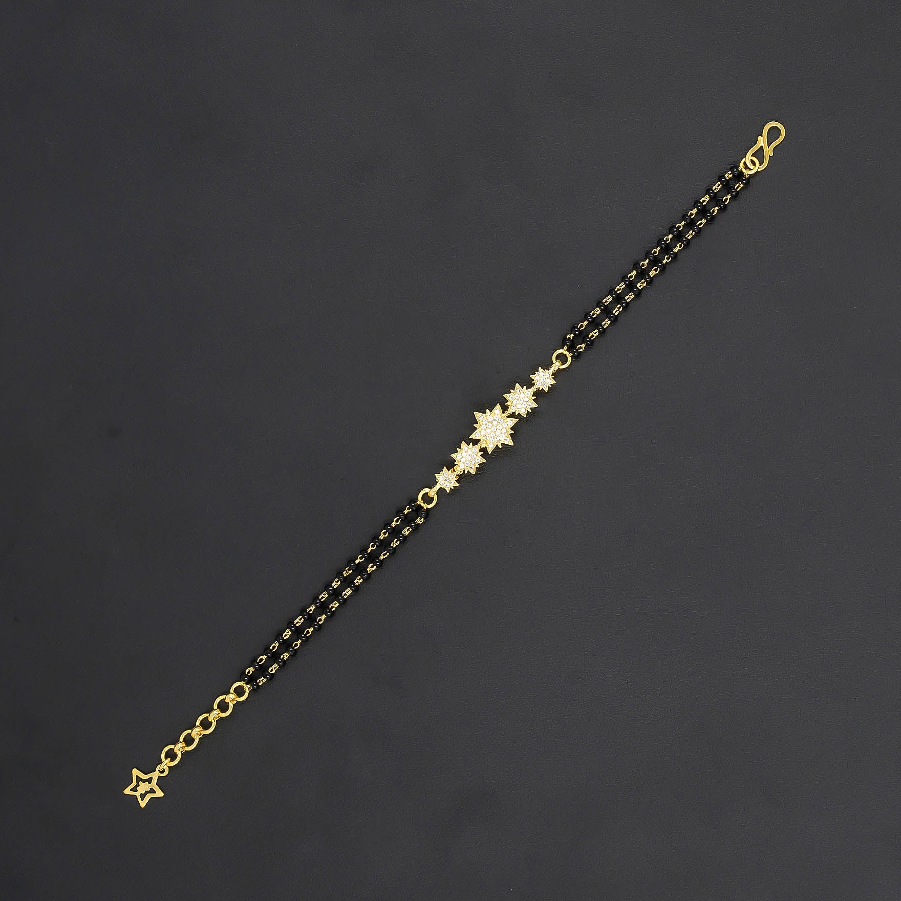 24k Gold Layered Stone Karimani Bracelet Bangle at Parakkat Jewels
