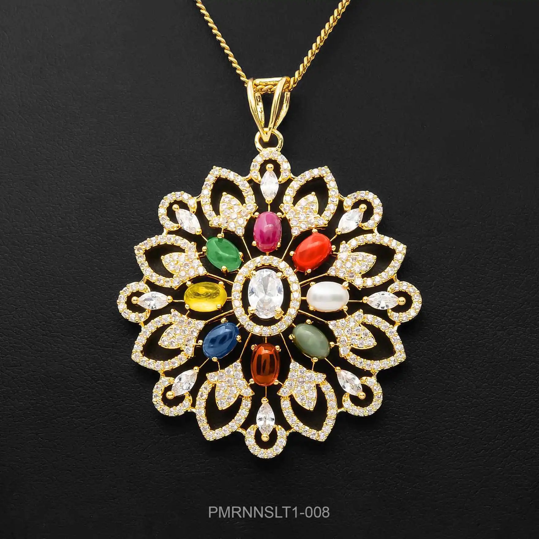 PREMIUM NAVARATNA PENDANT PMRNNSLT1-008