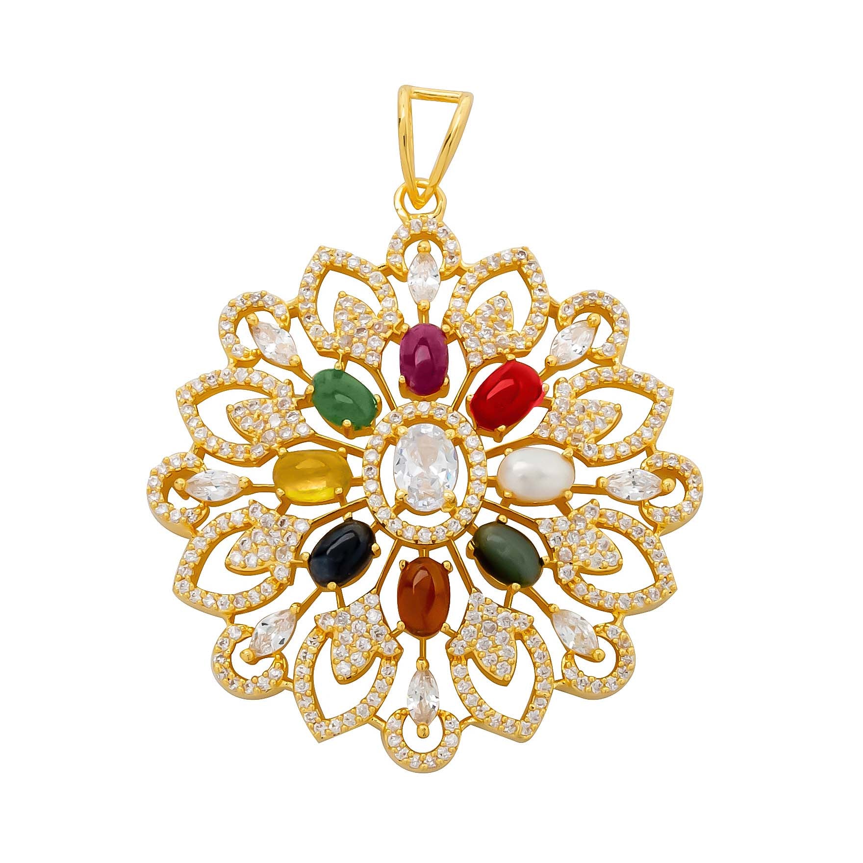 PREMIUM RATNA PEARL STONE PENDANTS PMRNNSLT1-008