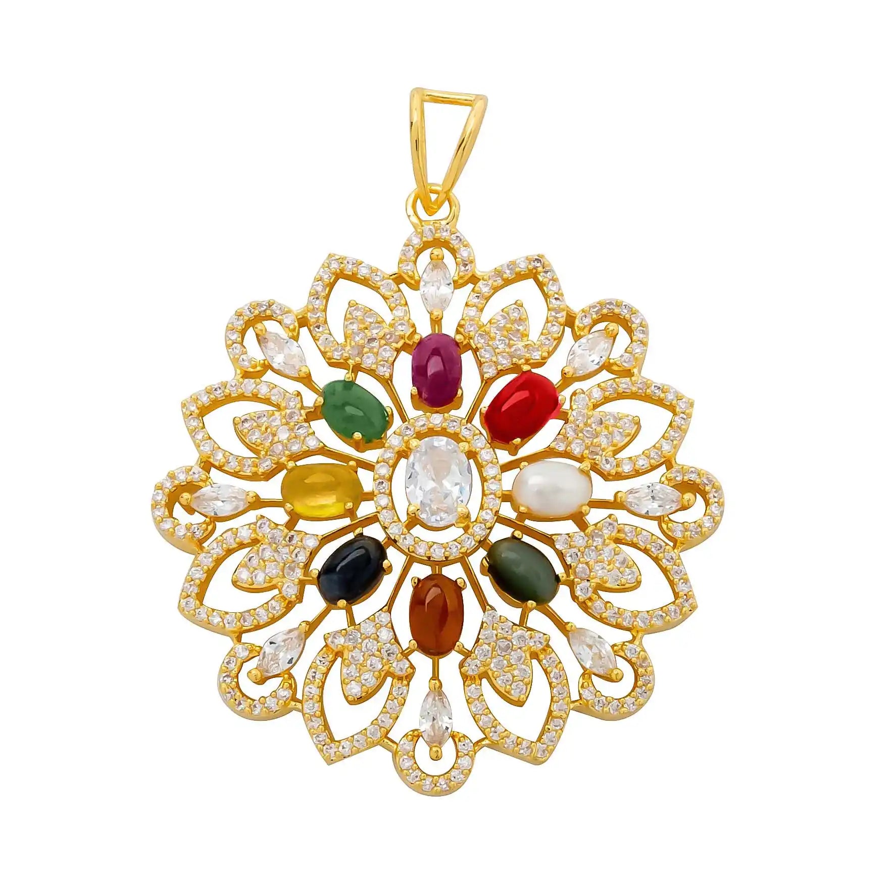 PREMIUM NAVARATNA PENDANT PMRNNSLT1-008