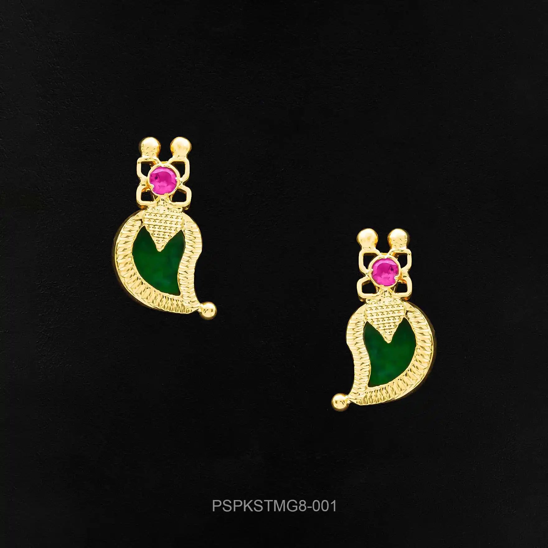 Palakka Green Stone Stud PSPKSTMG8-001
