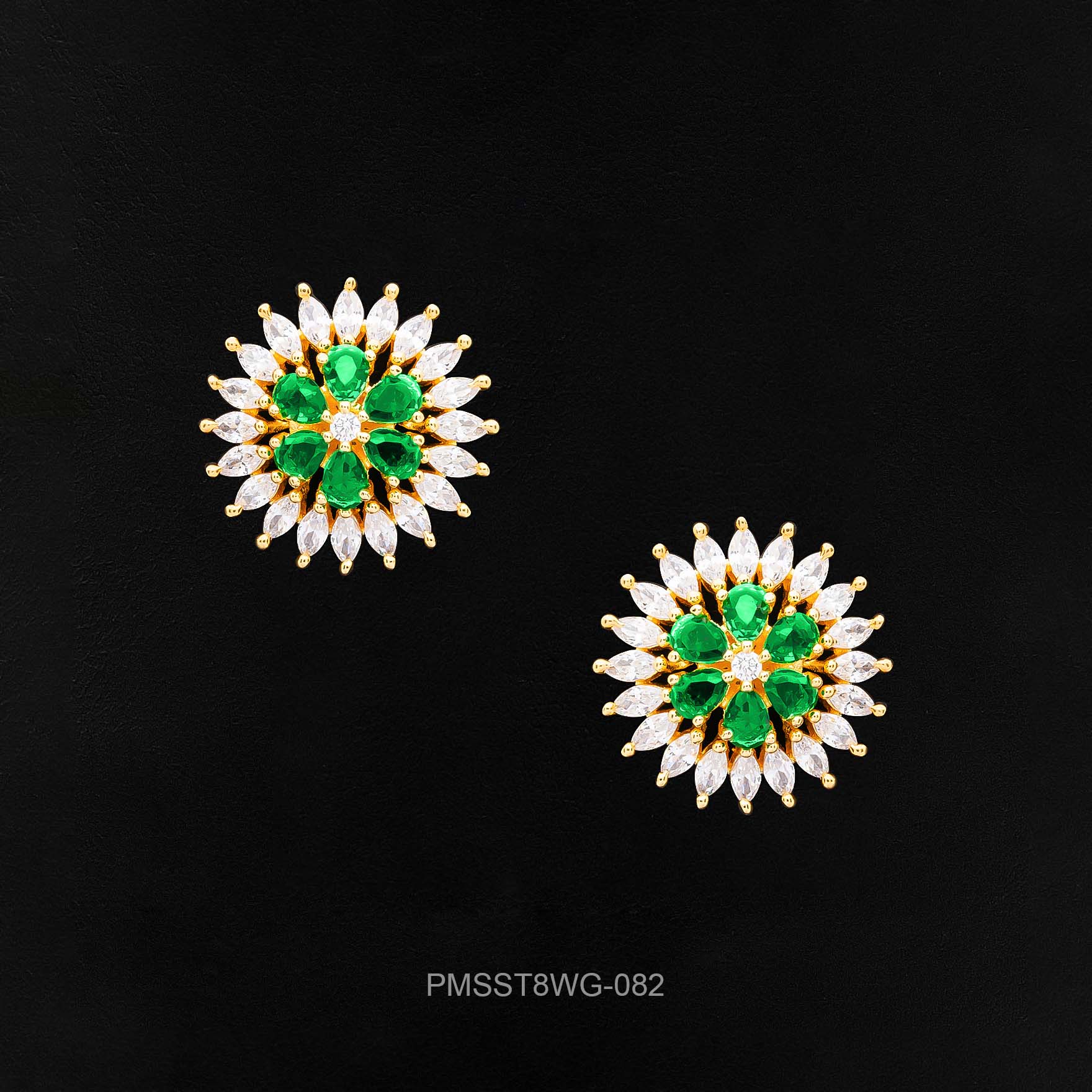 Shop 24k Pure Gold Layered Ad Stone Earrings | Parakkat Jewels