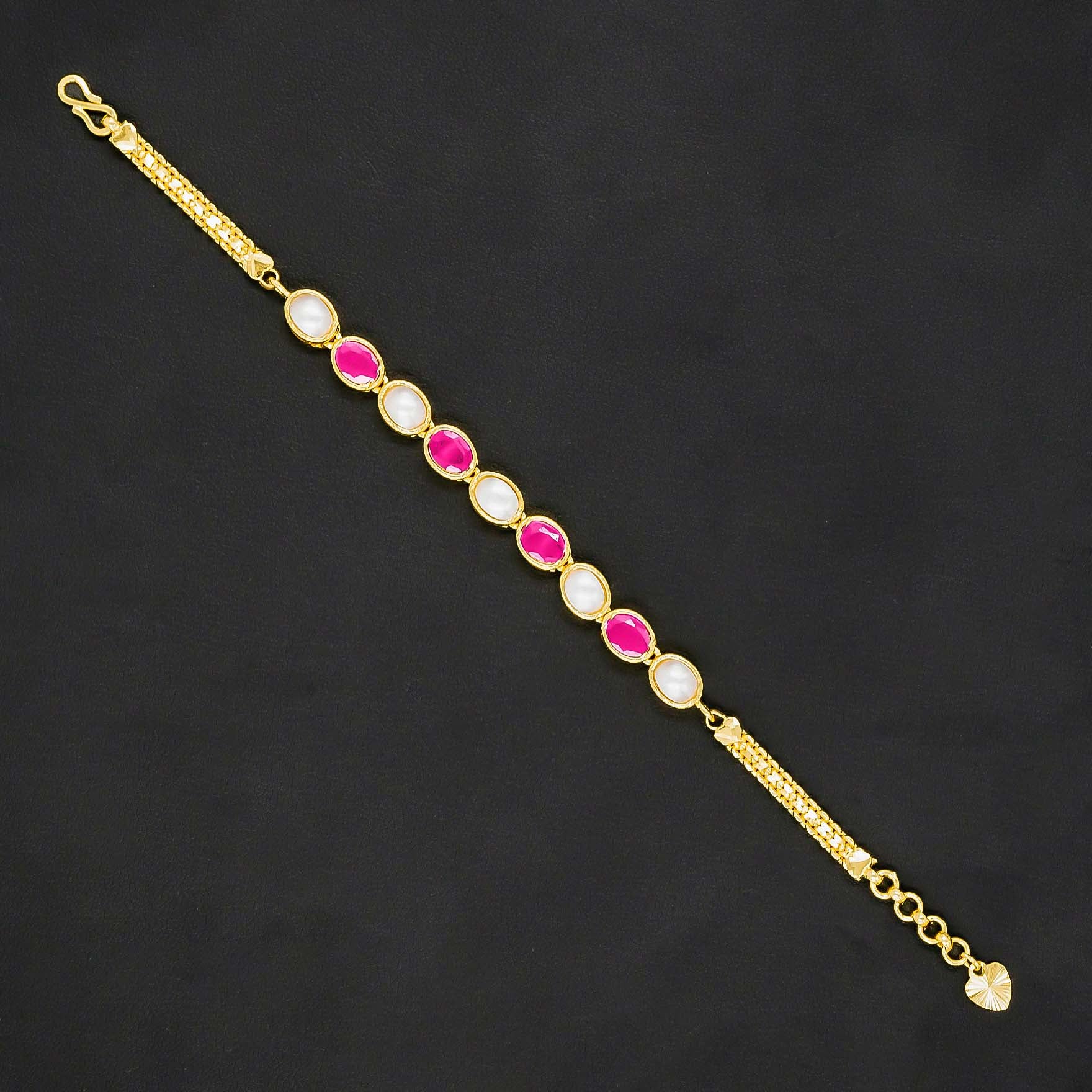Buy Heavy 24k Gold Layered Stone Bracelet Bangle | Parakkat Jewels