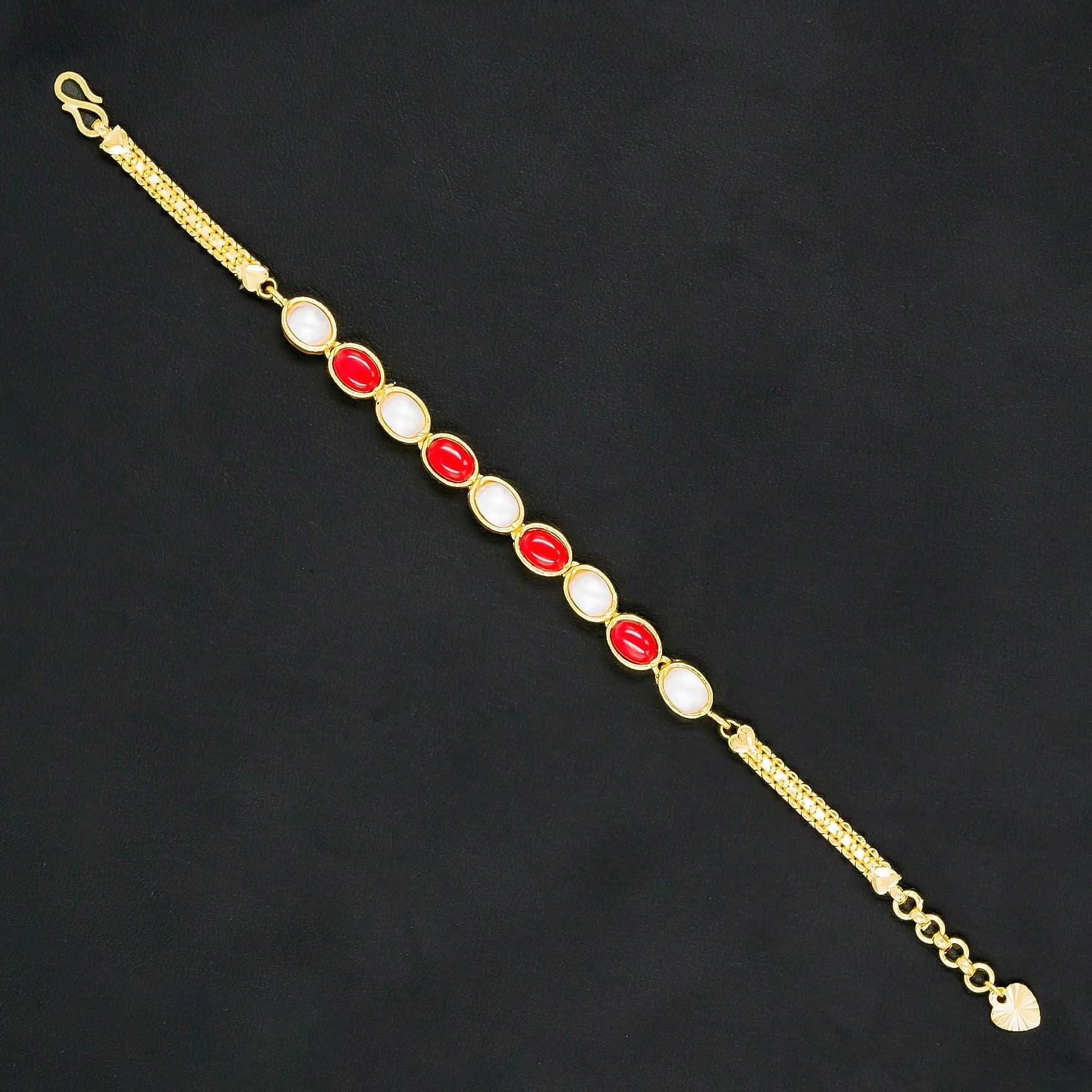 Buy 24ct Gold Layered Stone Bracelet Online at Parakkat Jewels