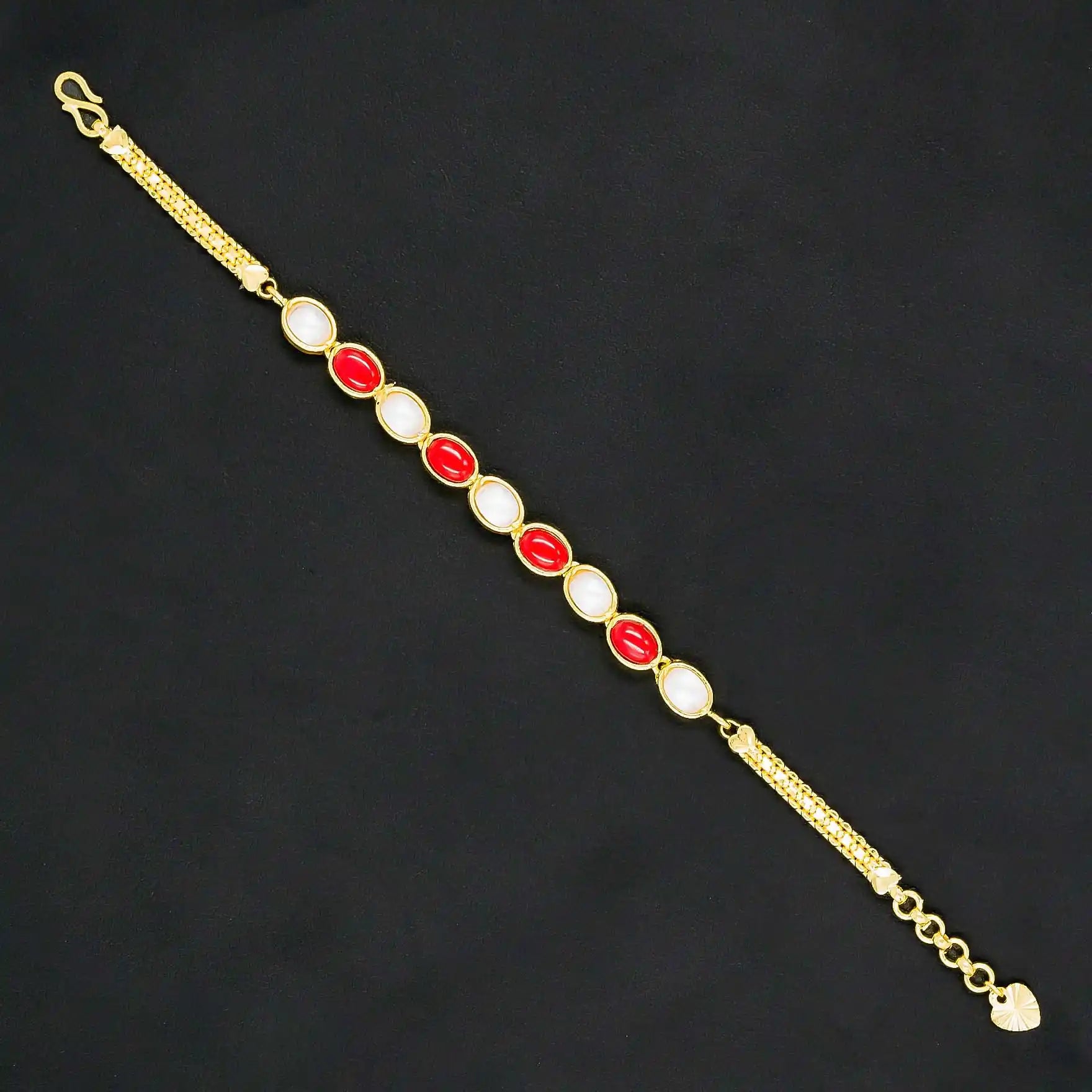 Buy 24ct Gold Layered Stone Bracelet Online at Parakkat Jewels