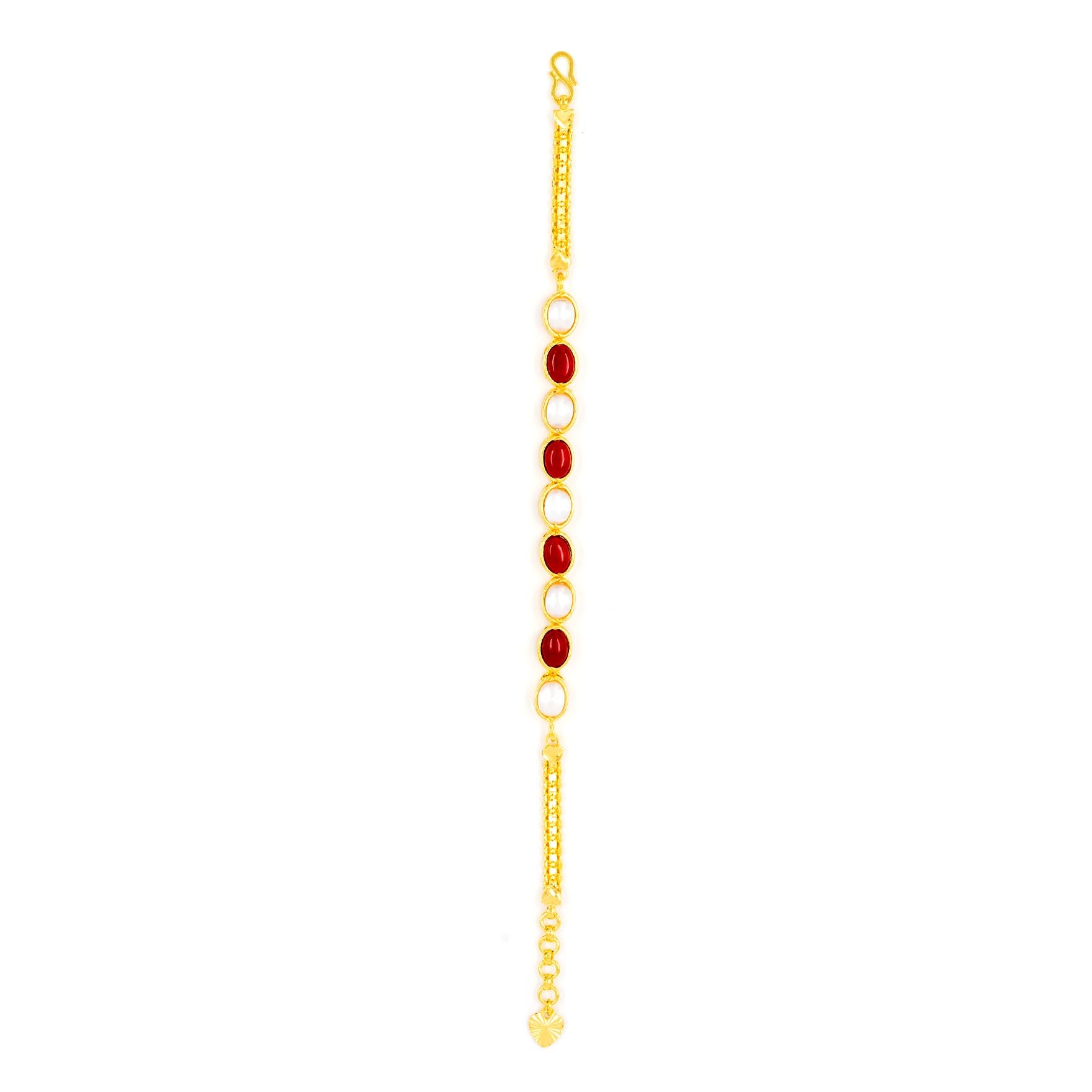 Get 24ct Gold Layered Stone Bracelet Online | Parakkat Jewels