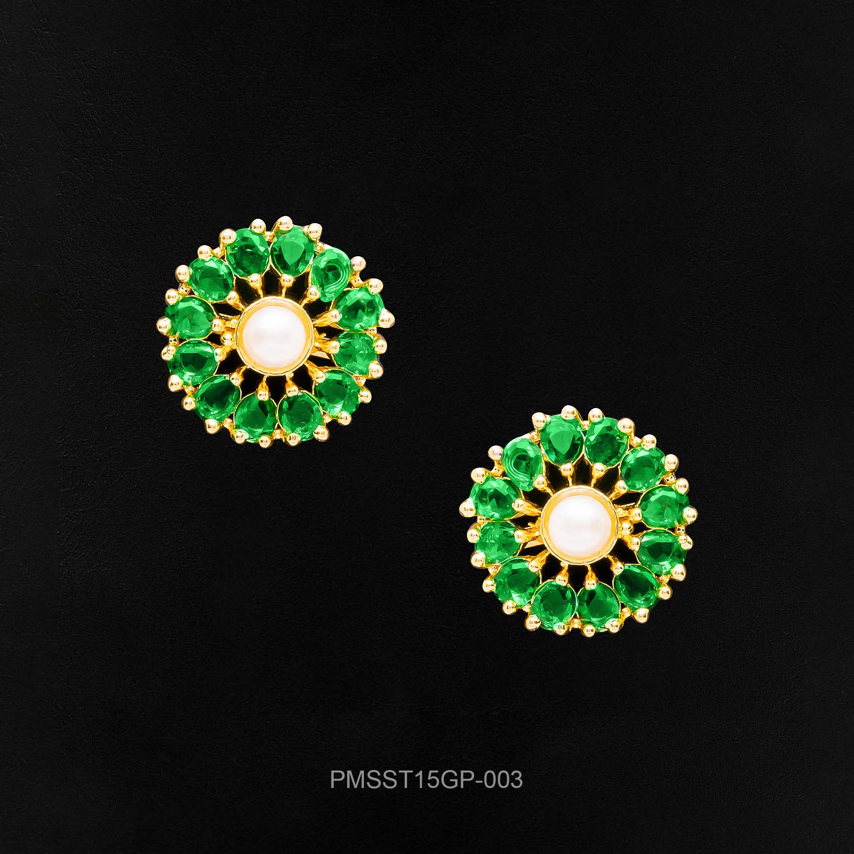 Buy Pure Gold Plated Earrings With Ad Stone | Parakkat Jewels