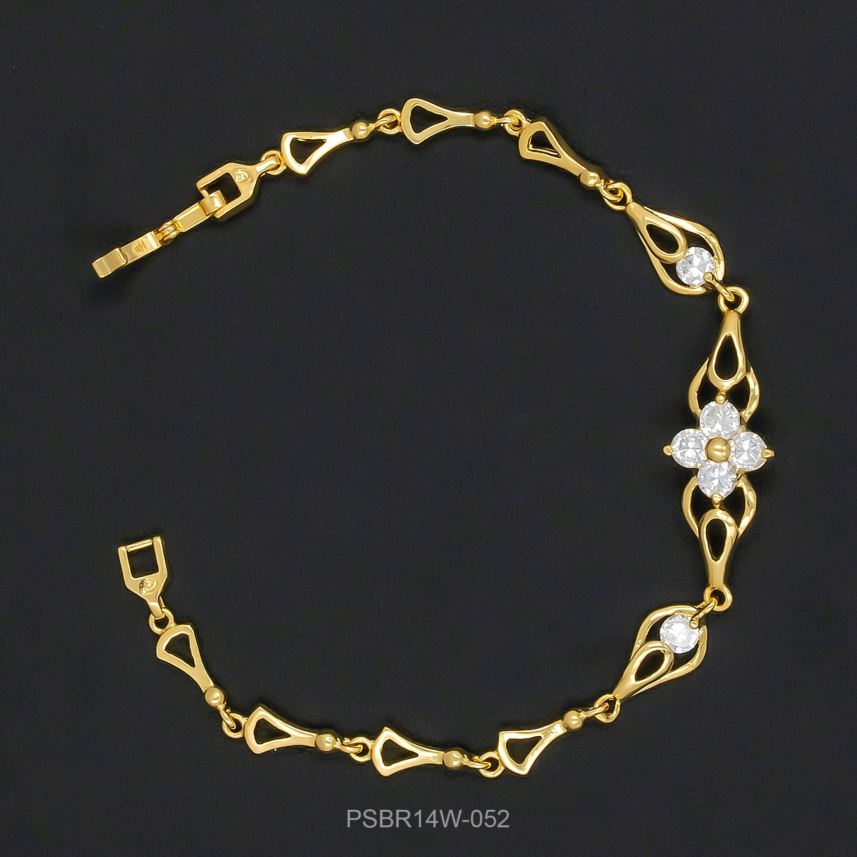 24ct Heavy Gold Layered Stone Bracelet Bangle PSBR14W-052