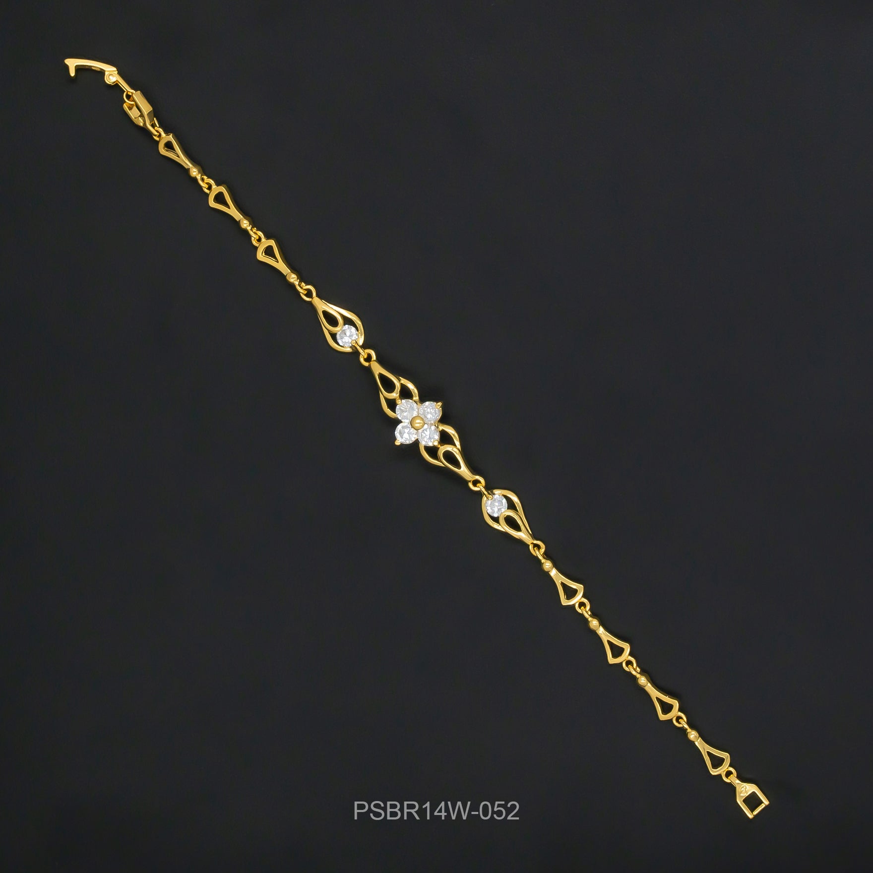 24ct Heavy Gold Layered Stone Bracelet Bangle PSBR14W-052