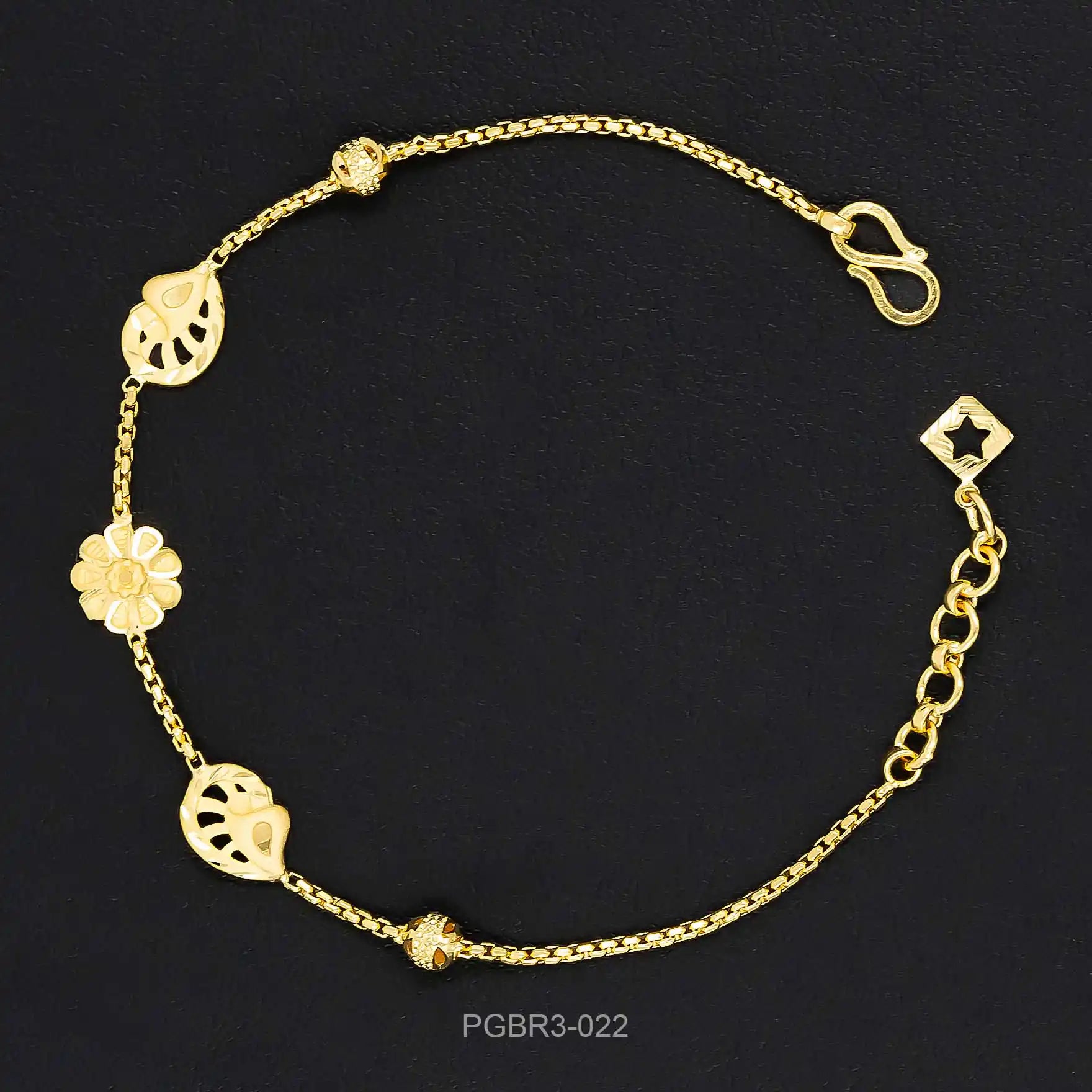 gold plated charms bracelet