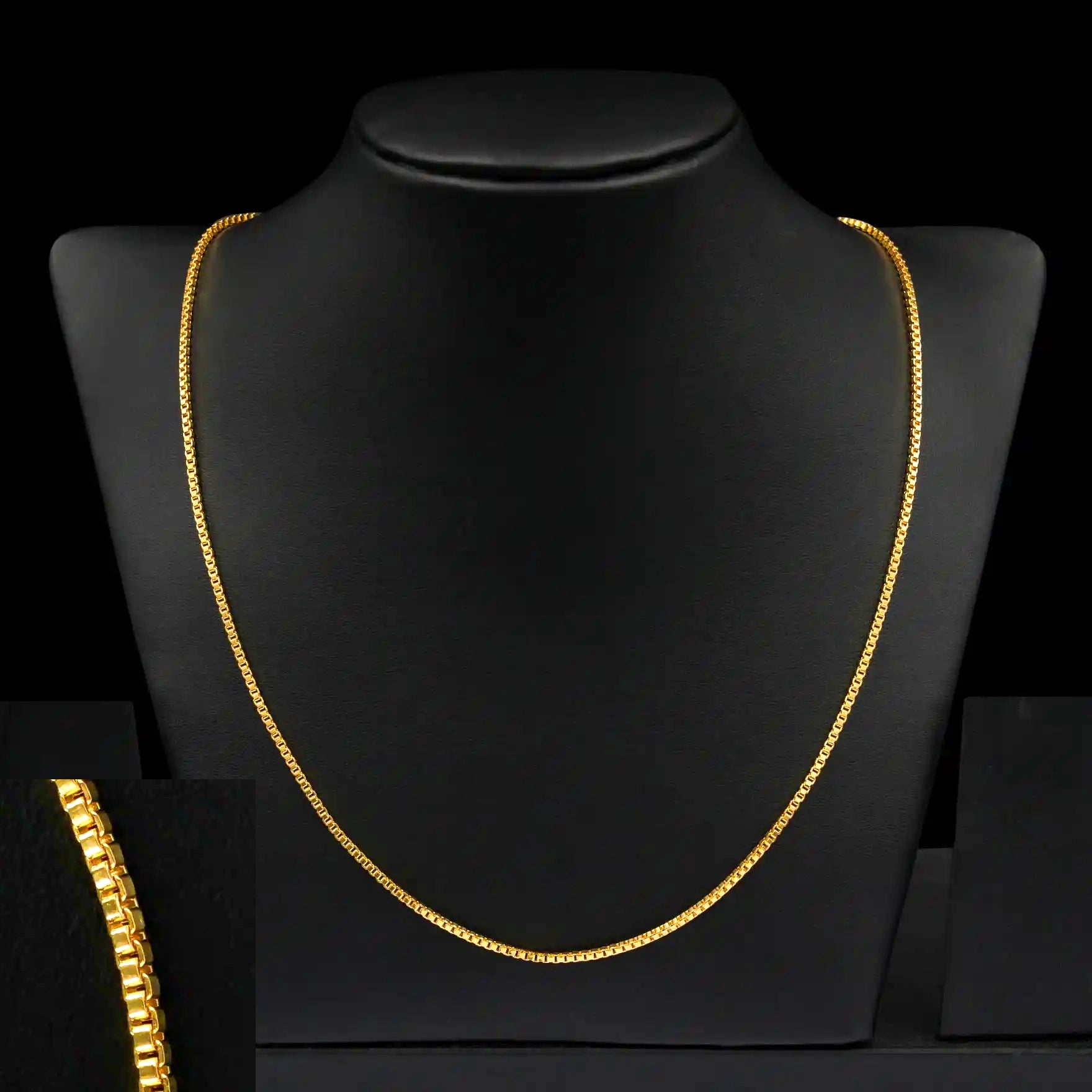Gold Layered Box Chain – 50X Anti-Tarnish, Unisex