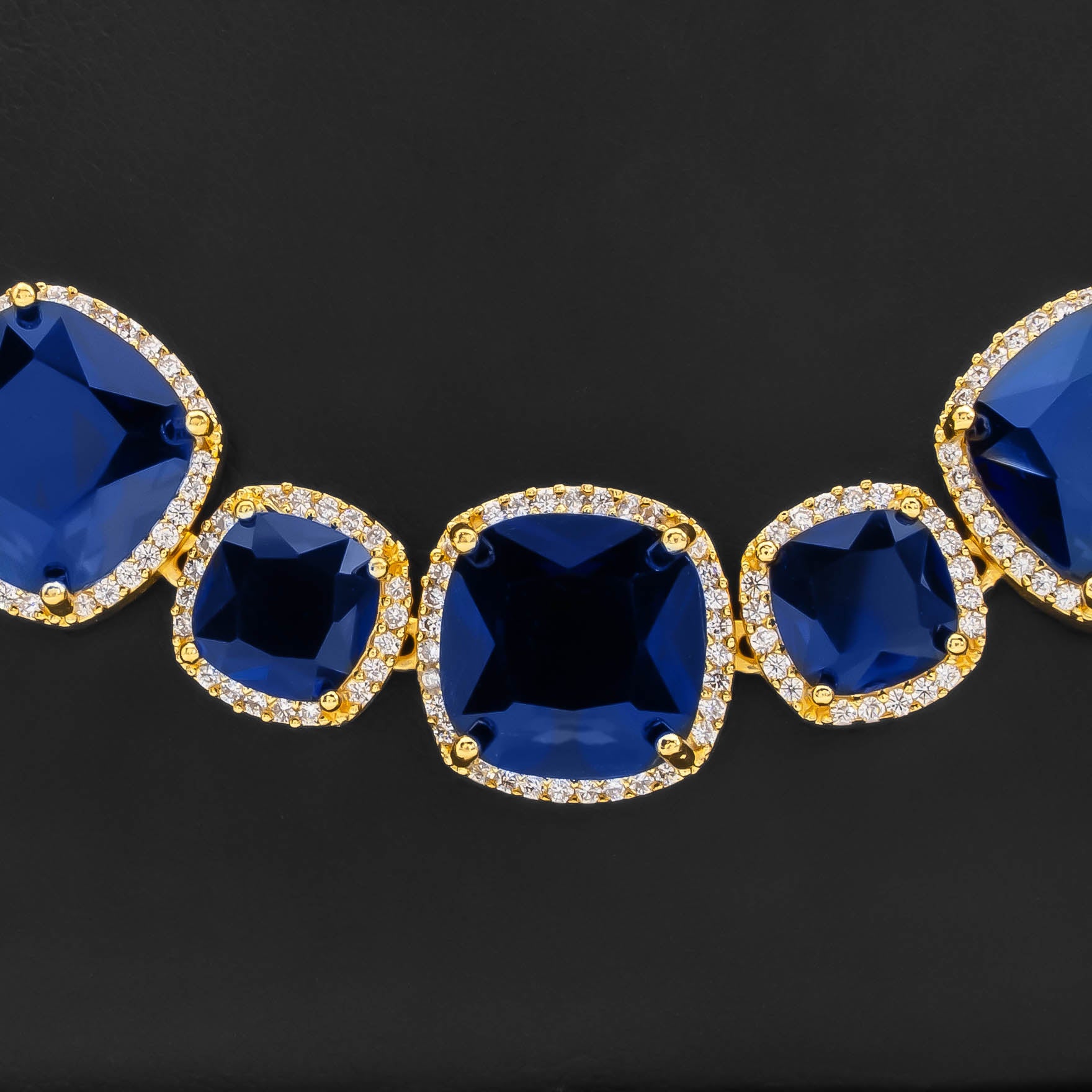 Stone Necklace with Stud PMSNS23WBL-008, PMSHST15WBL-082