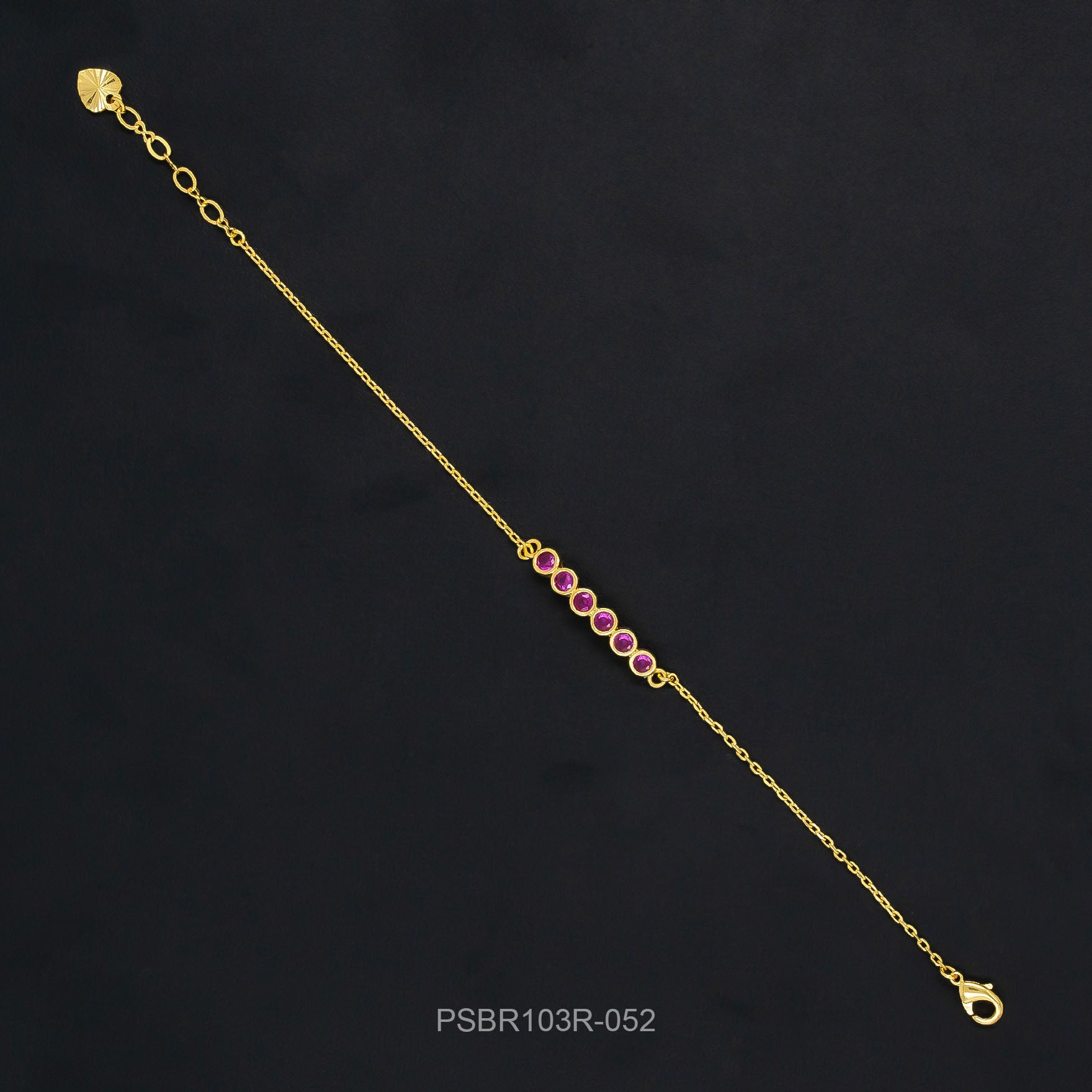 24ct Heavy Gold Layered Stone Bracelet PSBR103R-052