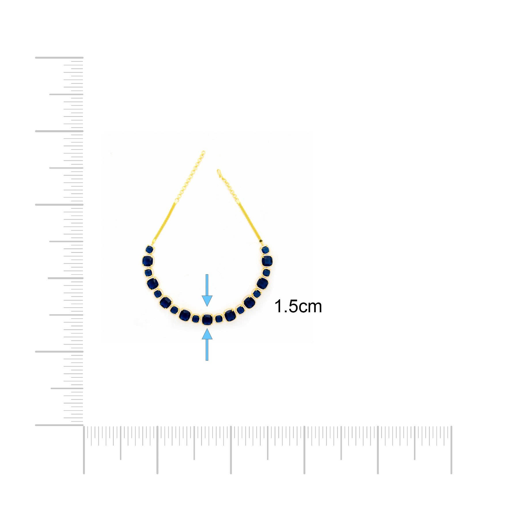 Stone Necklace with Stud PMSNS23WBL-008, PMSHST15WBL-082