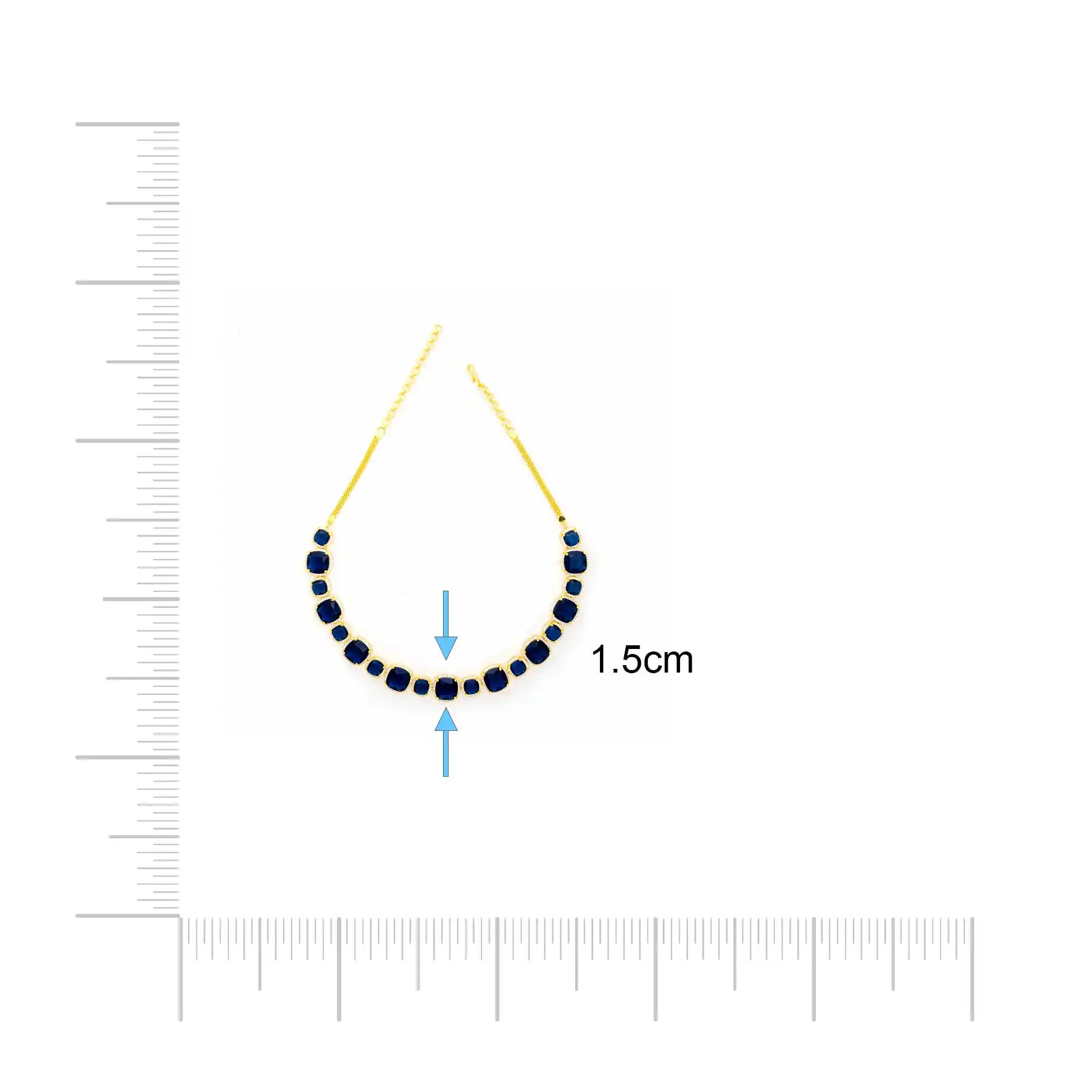 Stone Necklace with Stud PMSNS23WBL-008, PMSHST15WBL-082