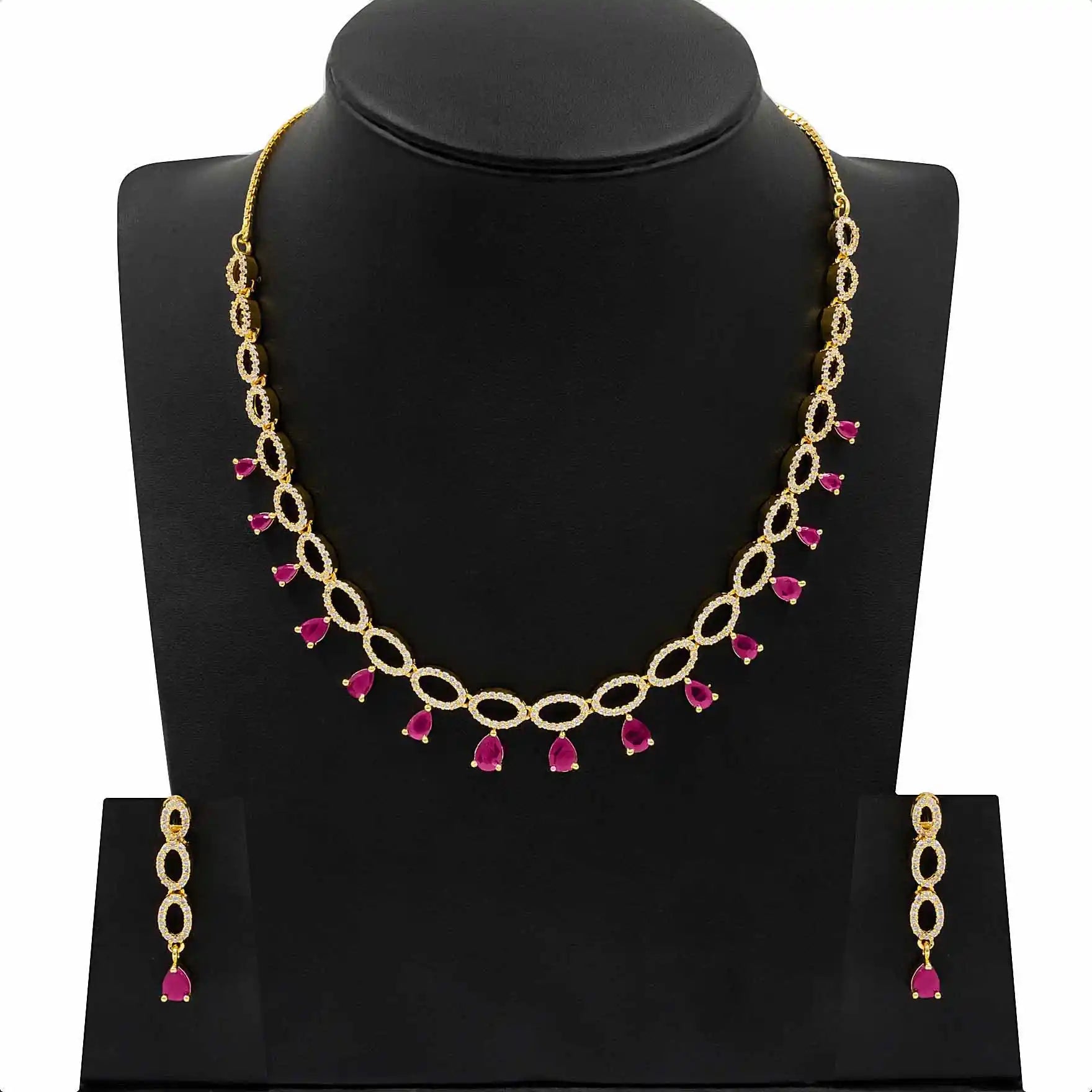 Premium Stone Necklace with Stud PMSNS22WR-007, PMSHST34WR-022