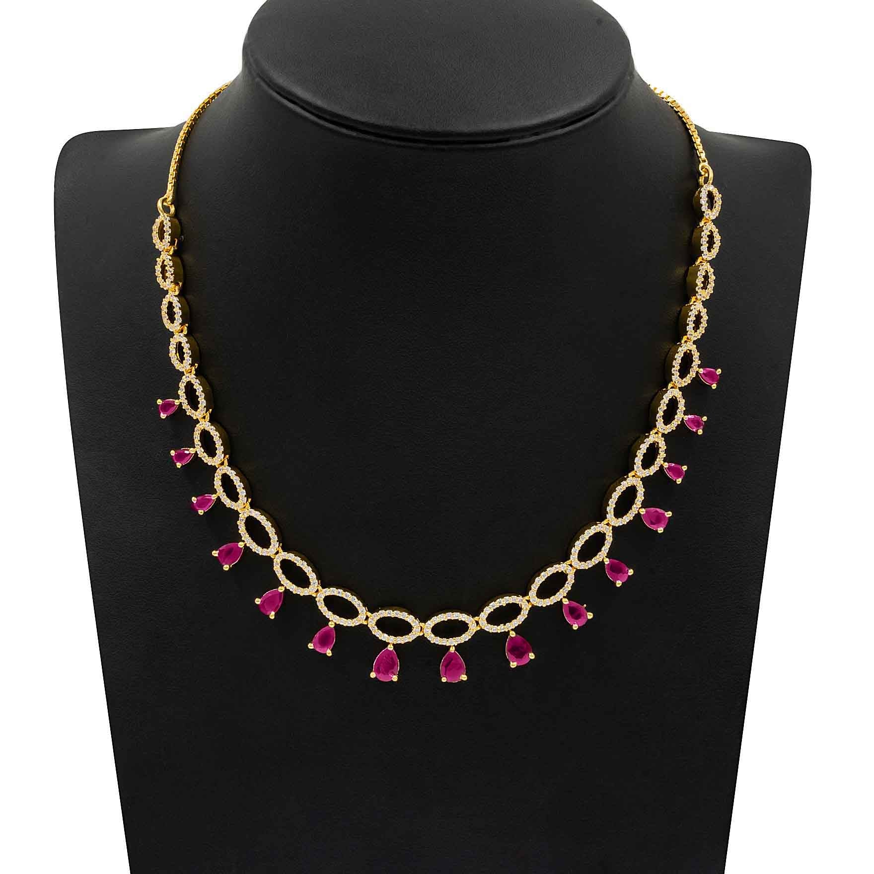 Premium Stone Necklace with Stud PMSNS22WR-007, PMSHST34WR-022