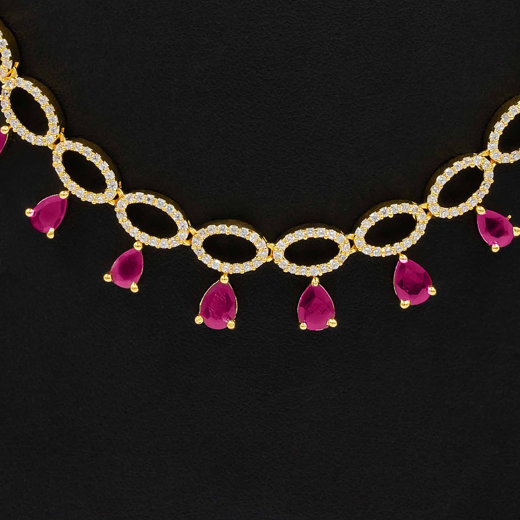 Premium Stone Necklace with Stud PMSNS22WR-007, PMSHST34WR-022