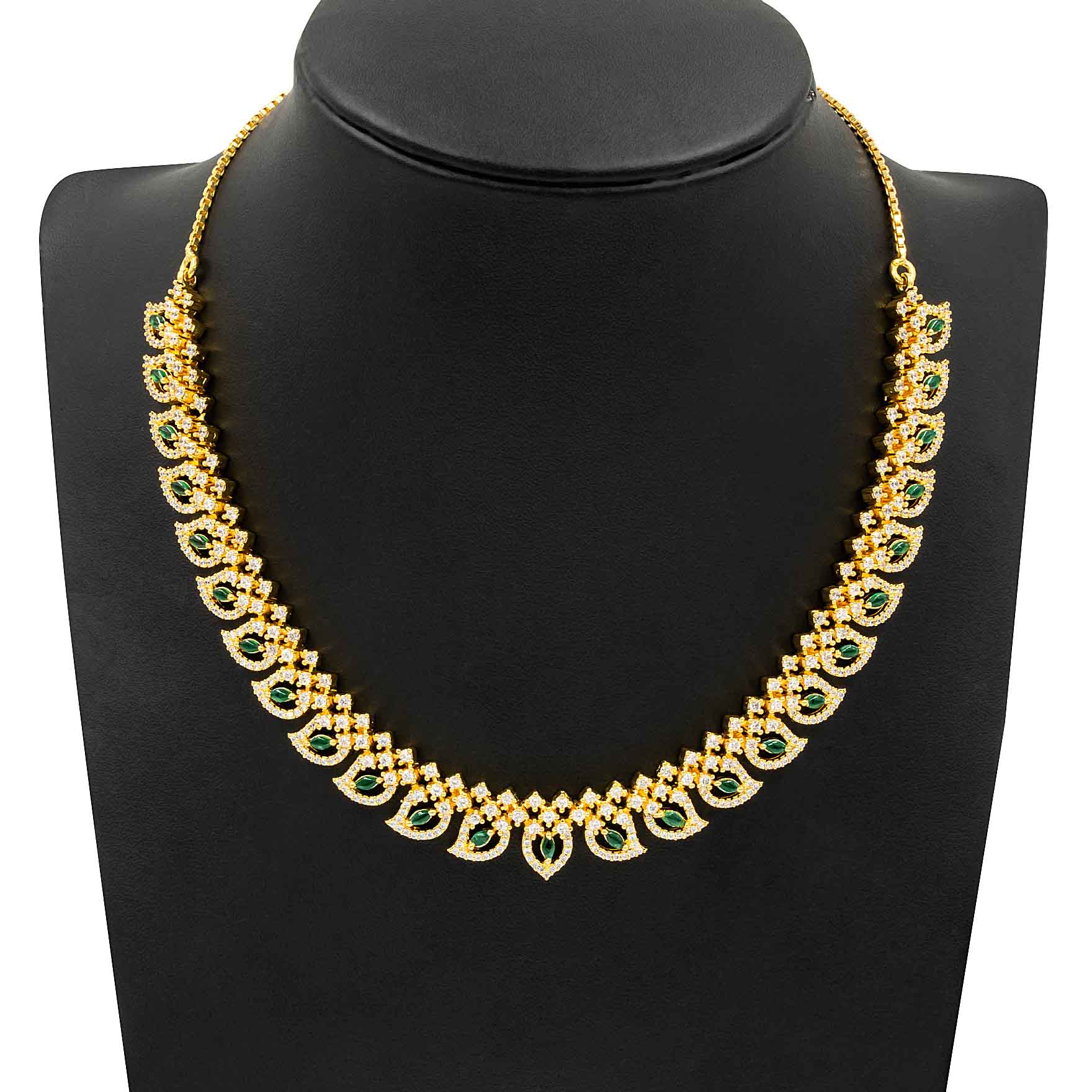 Premium Stone Necklace with Stud PMSNS1WG-007, PMSHST4WG-002