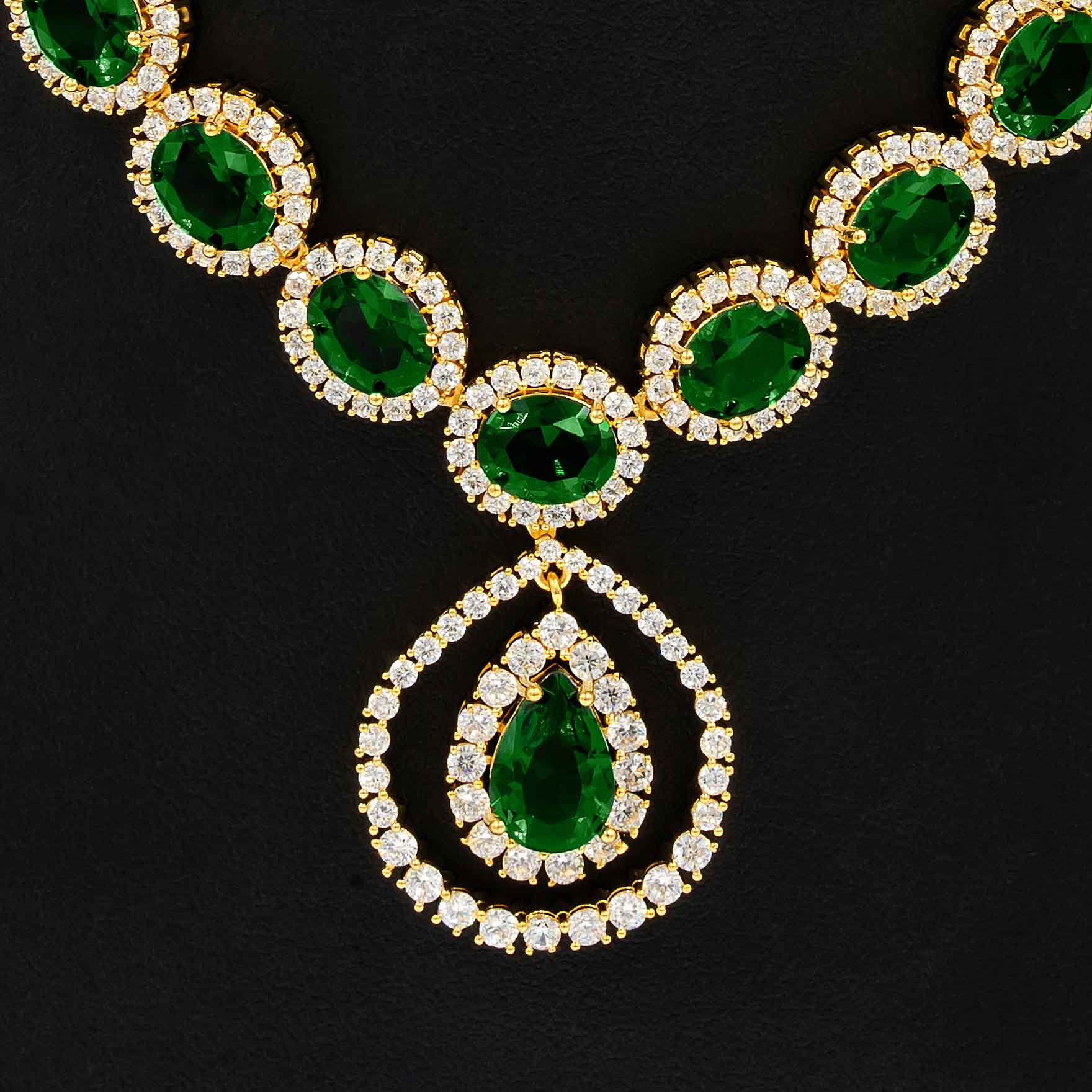 Premium Stone Necklace with Stud PMSNS17WG-009, PMSHST28WG-082