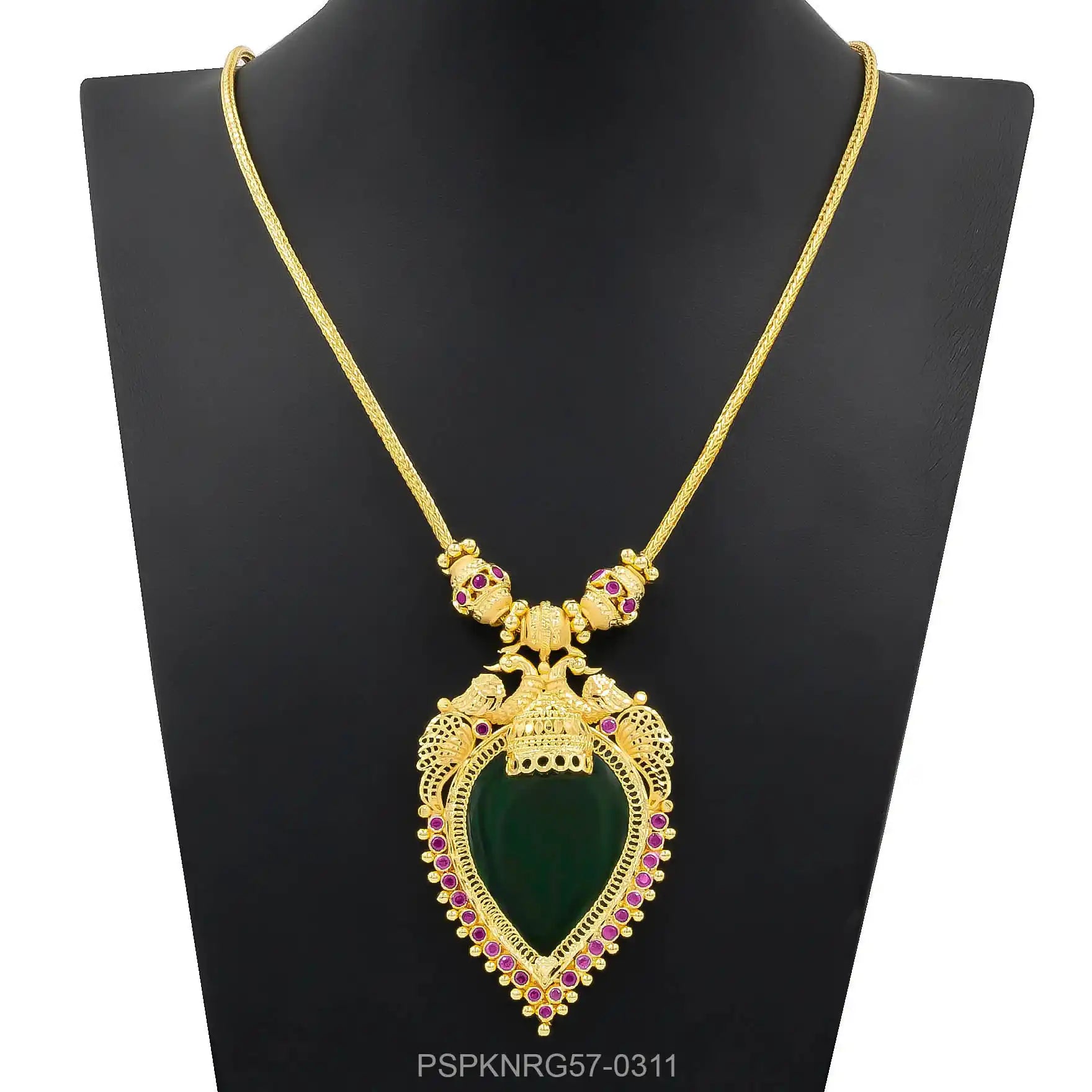 Palakka Green Stone Necklace PSPKNRG57-0311
