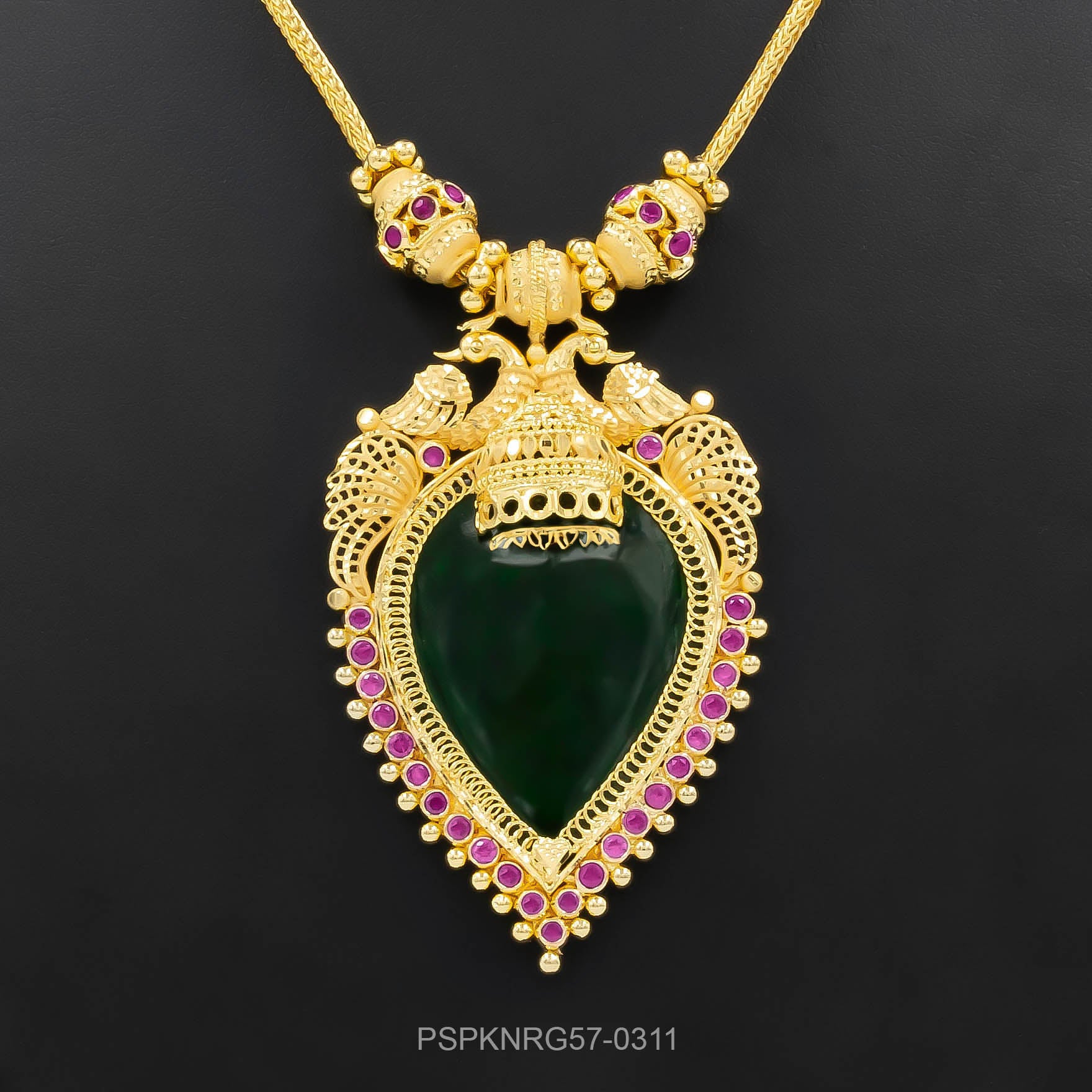 Palakka Green Stone Necklace PSPKNRG57-0311
