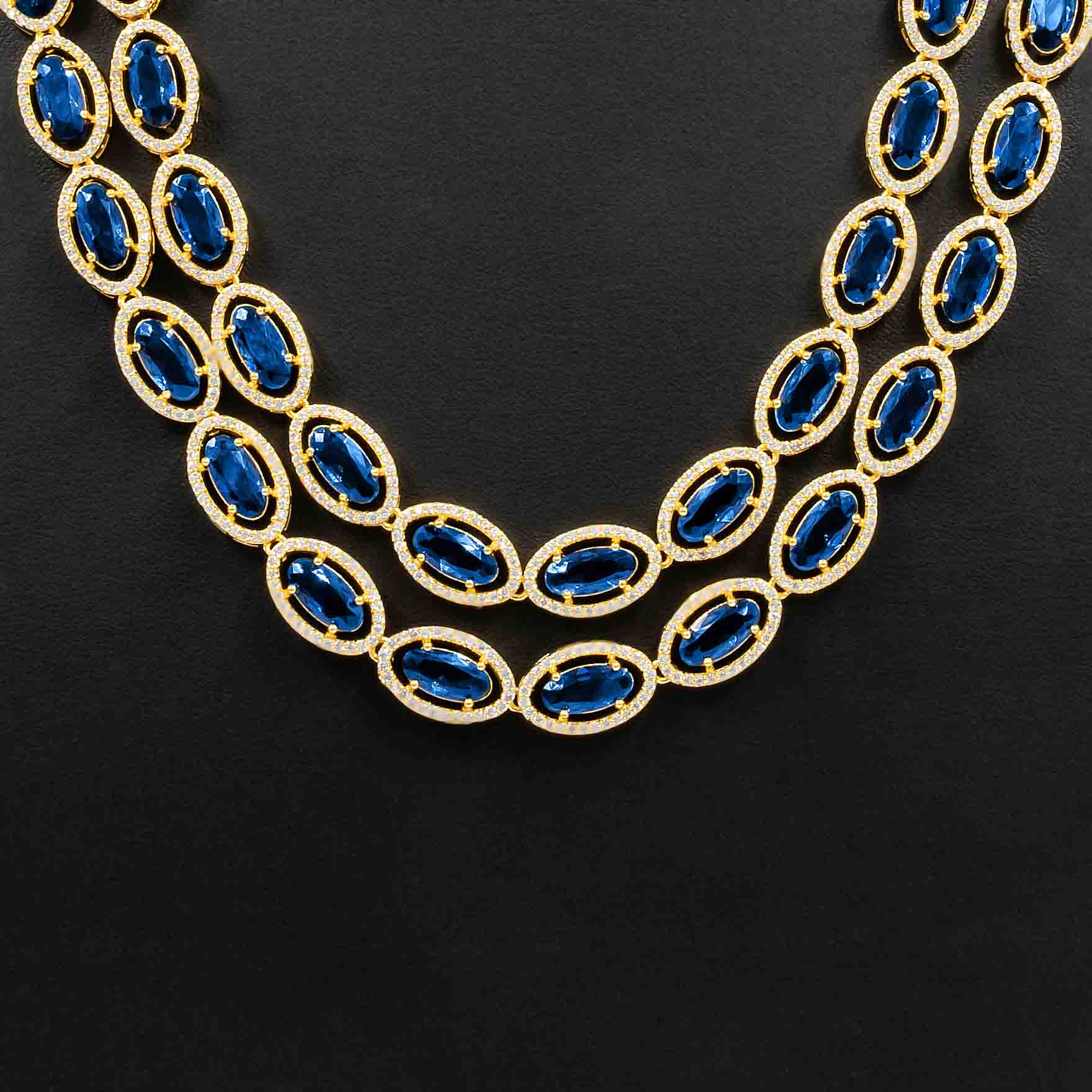 Premium Stone Necklace with Stud PMSNM1WBL-0051, PMSHST9WBL-003