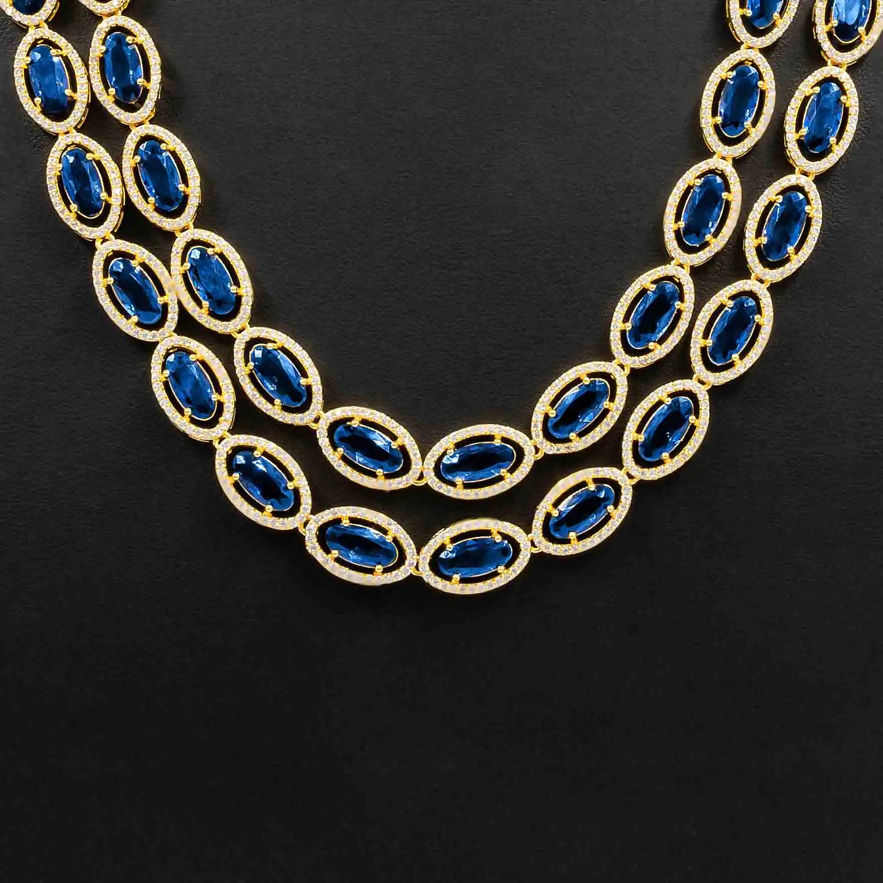 Premium Stone Necklace with Stud PMSNM1WBL-0051, PMSHST9WBL-003