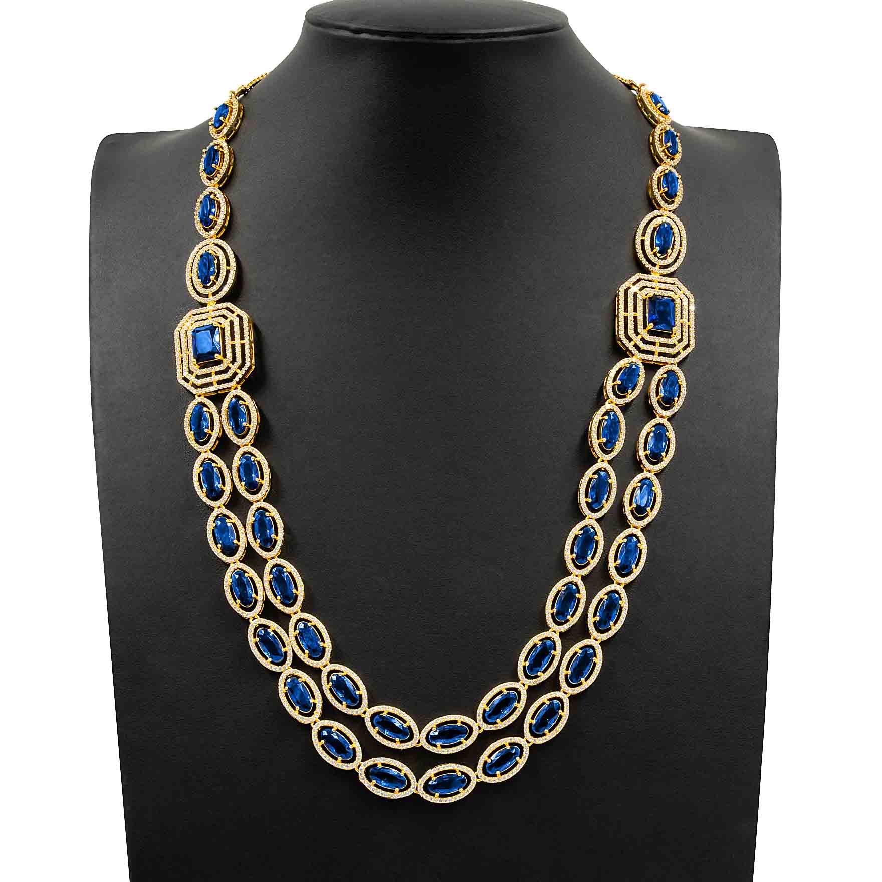 Premium Stone Necklace with Stud PMSNM1WBL-0051, PMSHST9WBL-003