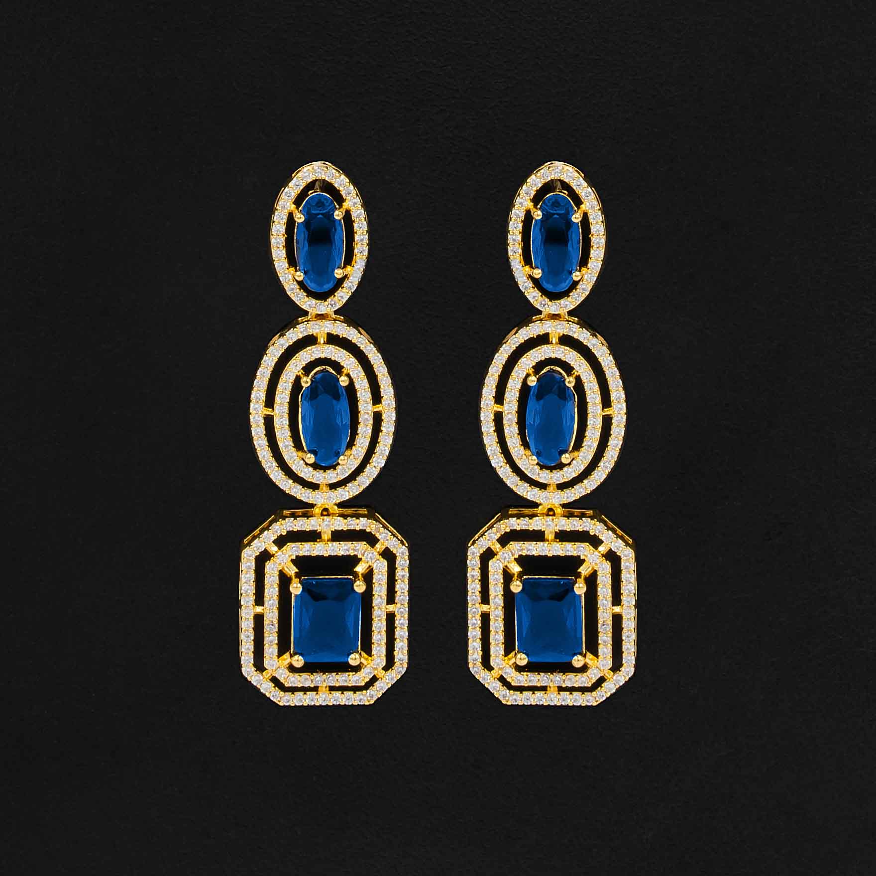 Premium Stone Necklace with Stud PMSNM1WBL-0051, PMSHST9WBL-003