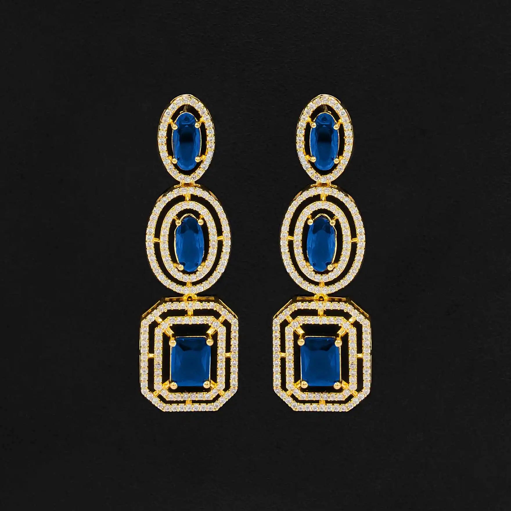 Premium Stone Necklace with Stud PMSNM1WBL-0051, PMSHST9WBL-003