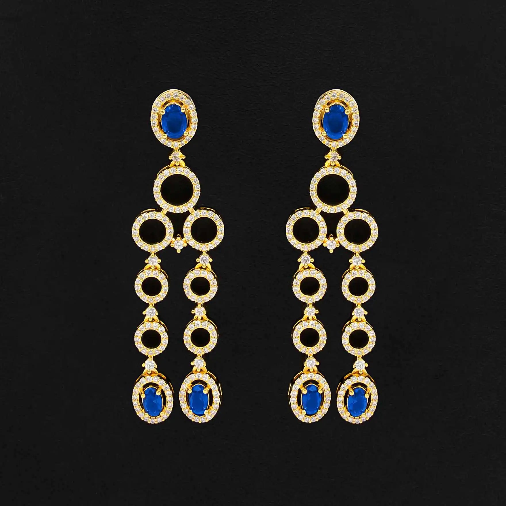Premium Stone Necklace with Stud PMSNM4WBL-0041, PMSHST10WBL-003