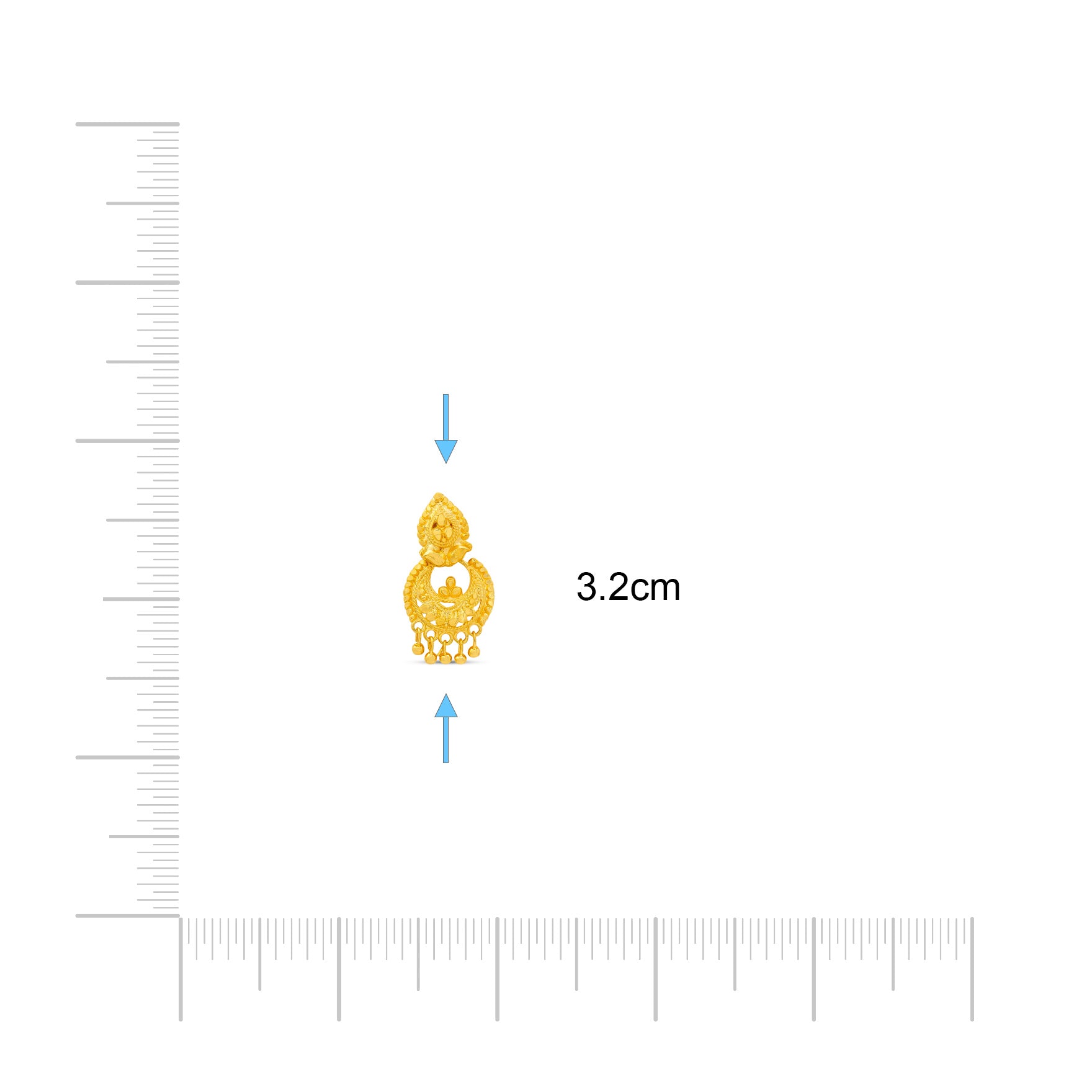 GOLDEN HANGING STUD PGHST258-001