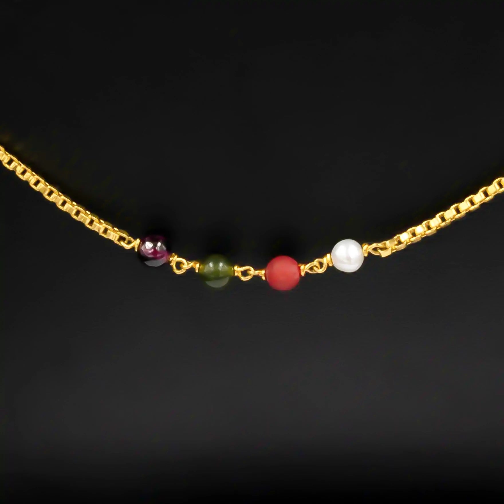 Coral/Pearl Stone chain PSC4-024