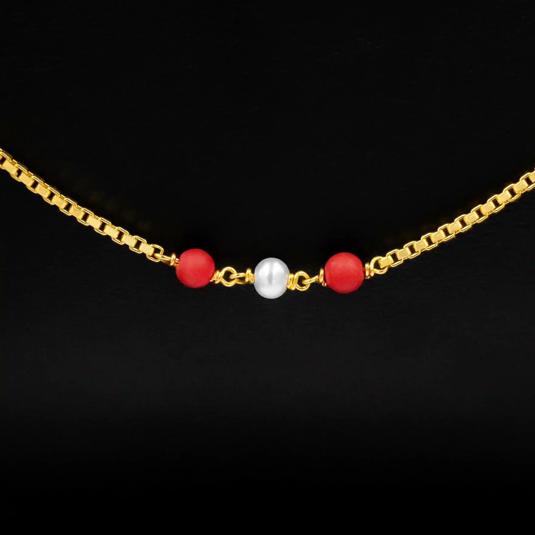 Coral/Pearl Stone chain PSC60-053