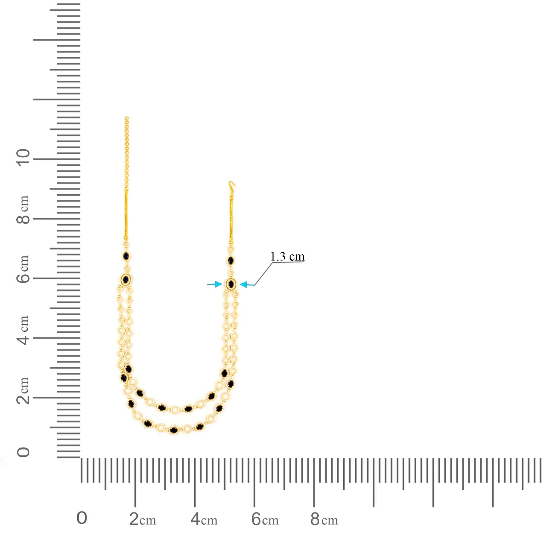 Premium Stone Necklace with Stud PMSNM4WBL-0041, PMSHST10WBL-003